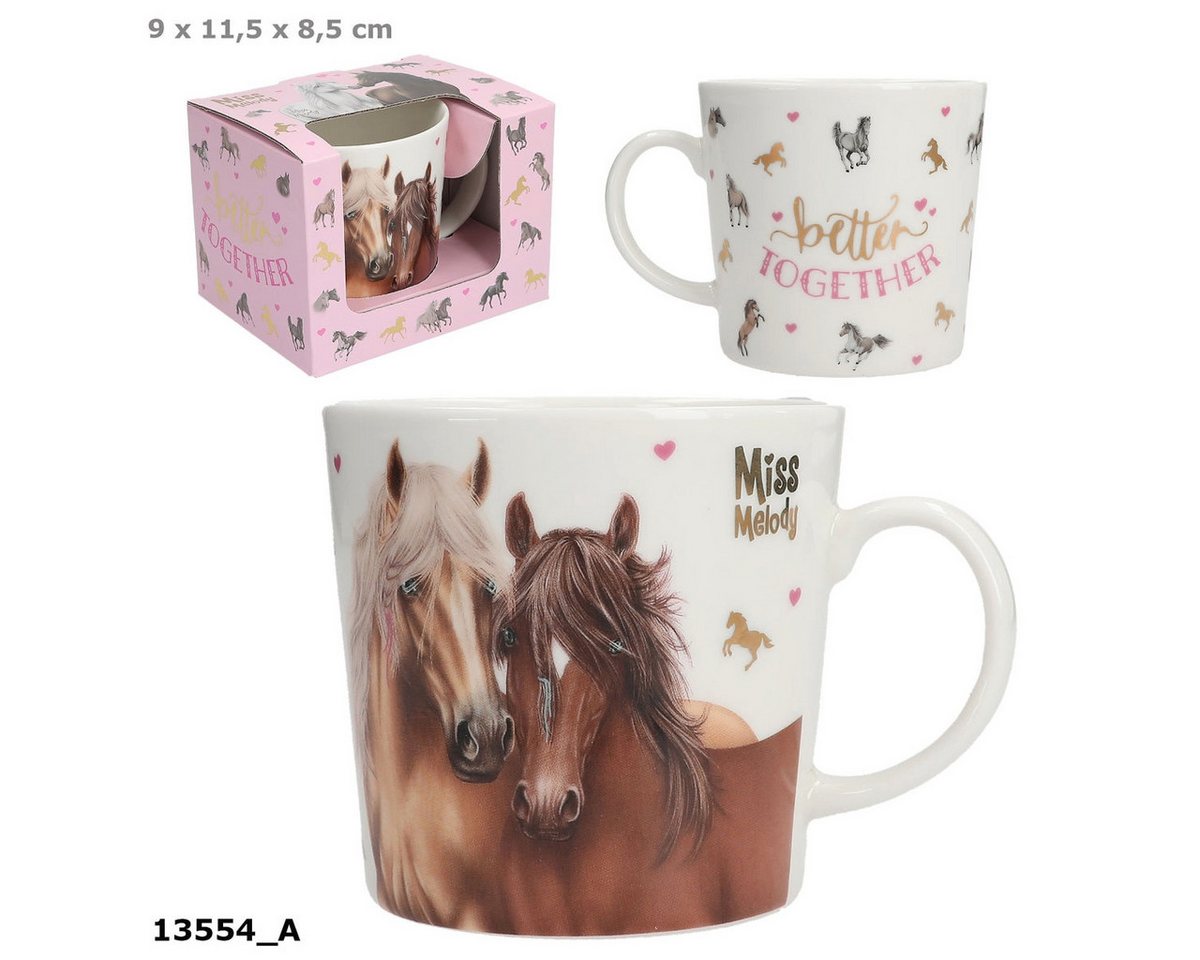 Depesche Tasse Miss Melody Becher in Geschenkbox, 250 ml, Porzellan, Pferd