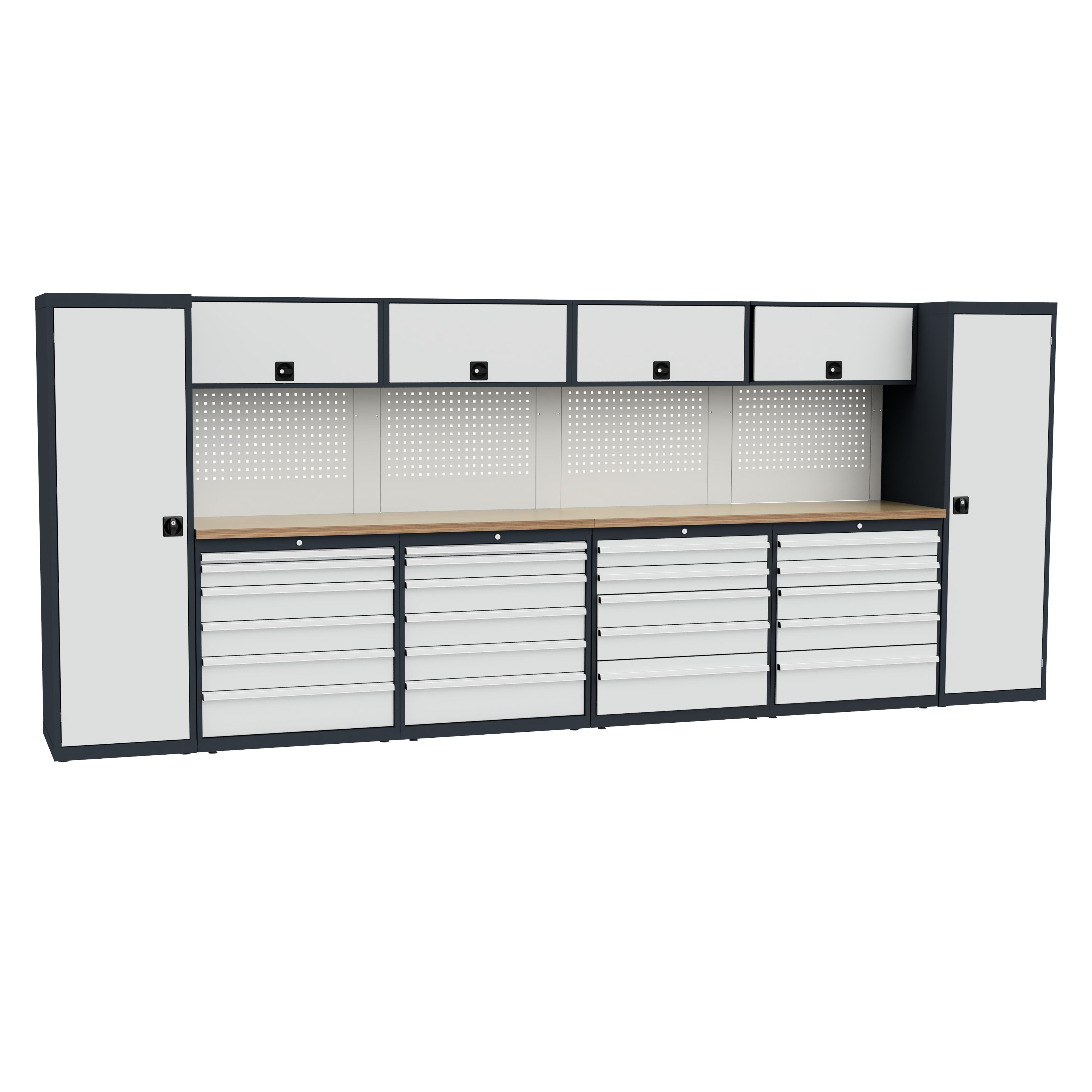 Simplaflex Werkstatt-Set Simplaflex Werkstatt Set - BxTxH: 4800 x 600 x 1950 mm, BxTxH: 480 x 60 x 195 cm