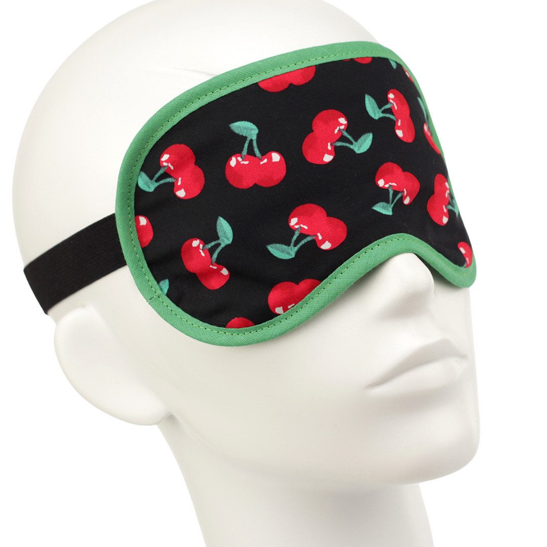 BEAZZ Schlafmaske Schlafmaske, Augenmaske, Schlafbrille - Kirschen, Bequem - Perfekte Abdunklung, 1-tlg., HANDMADE IN GERMANY