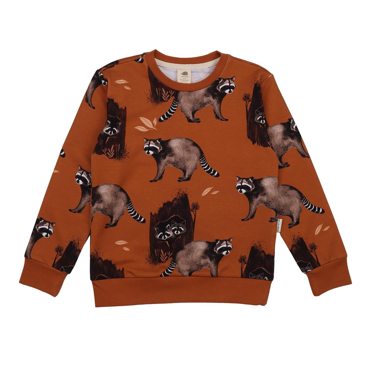 Sweatshirt Bio-Baumwoll Sweatshirt mit Waschbärdruck für Kinder