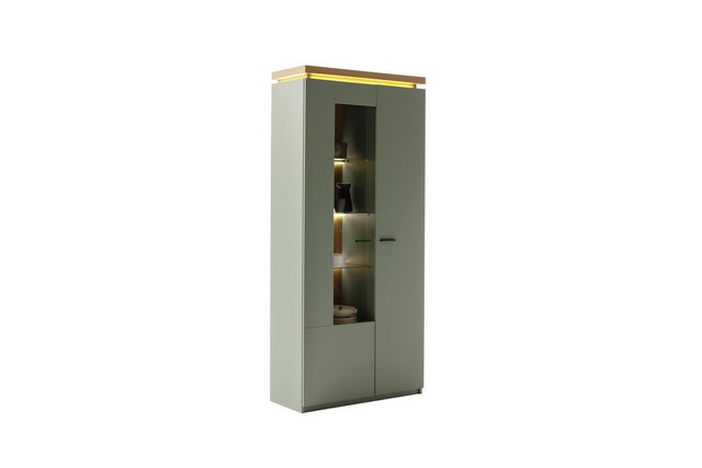 MCA furniture Stauraumvitrine 2 Türen, LED, in Salbei grün / Eichenfarben D günstig online kaufen