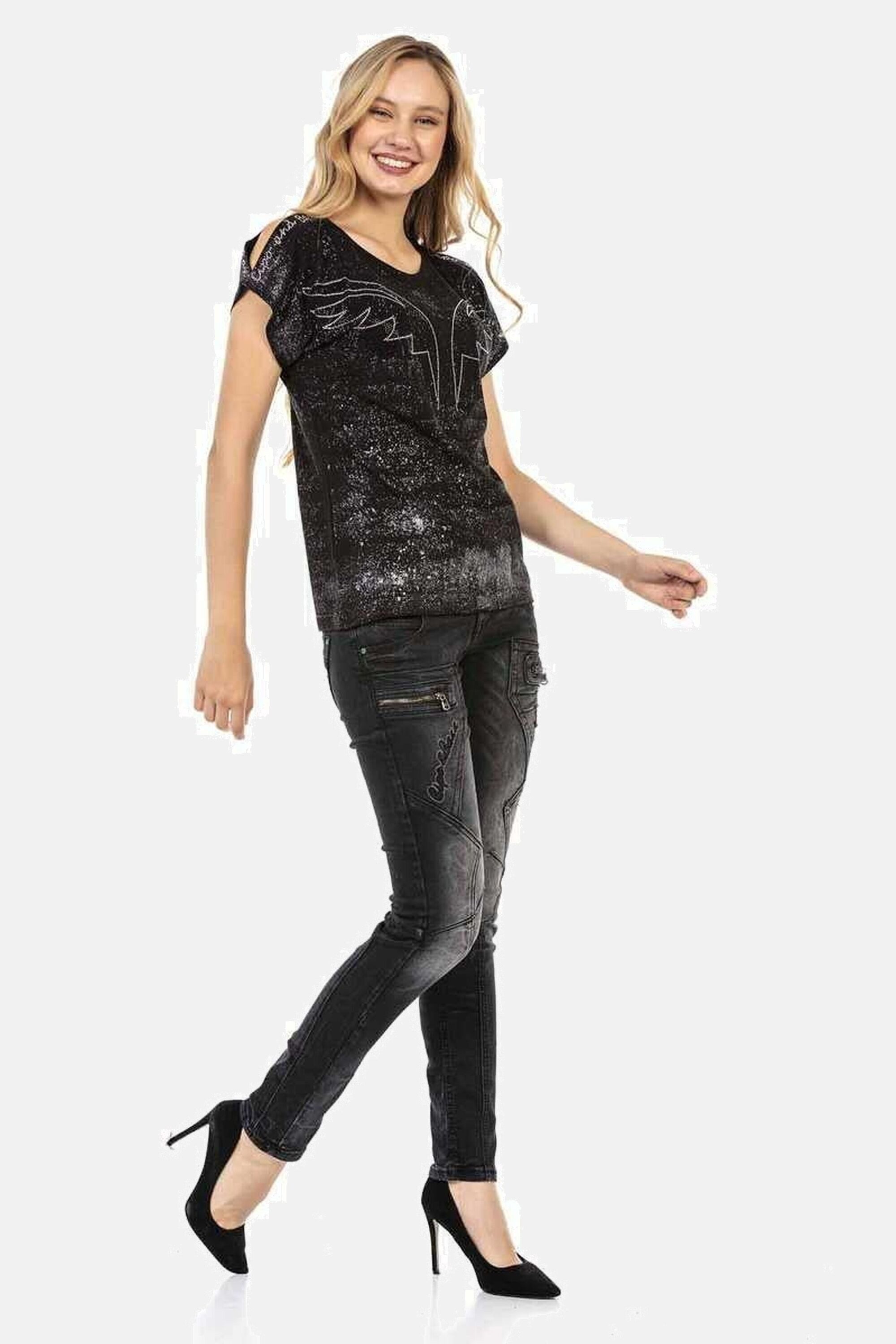 Cipo & Baxx Slim-fit-Jeans Jeans mit Verschiedenen Ziernähte, WD437 – Bild 5 von 5