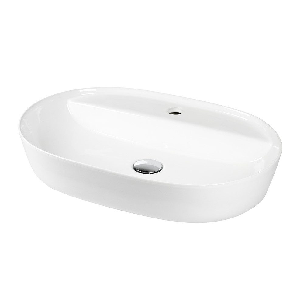 Stabilo Sanitär Waschbecken Keramik Aufsatz Waschbecken Oval Anschlussset w günstig online kaufen