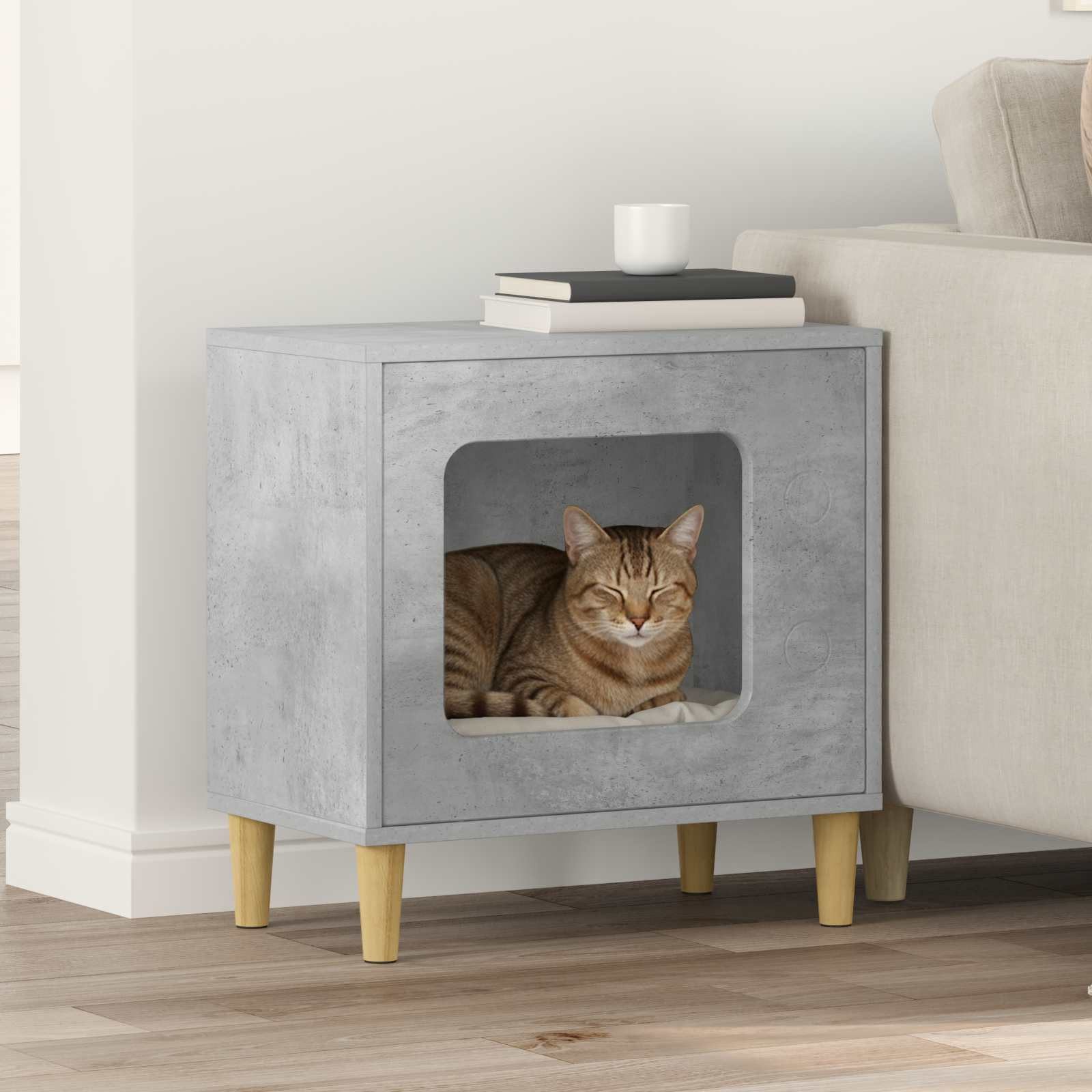 vidaXL Katzenhaus, Katzenhaus Beton 51 x 30 x 52 cm Holzwerkstoff