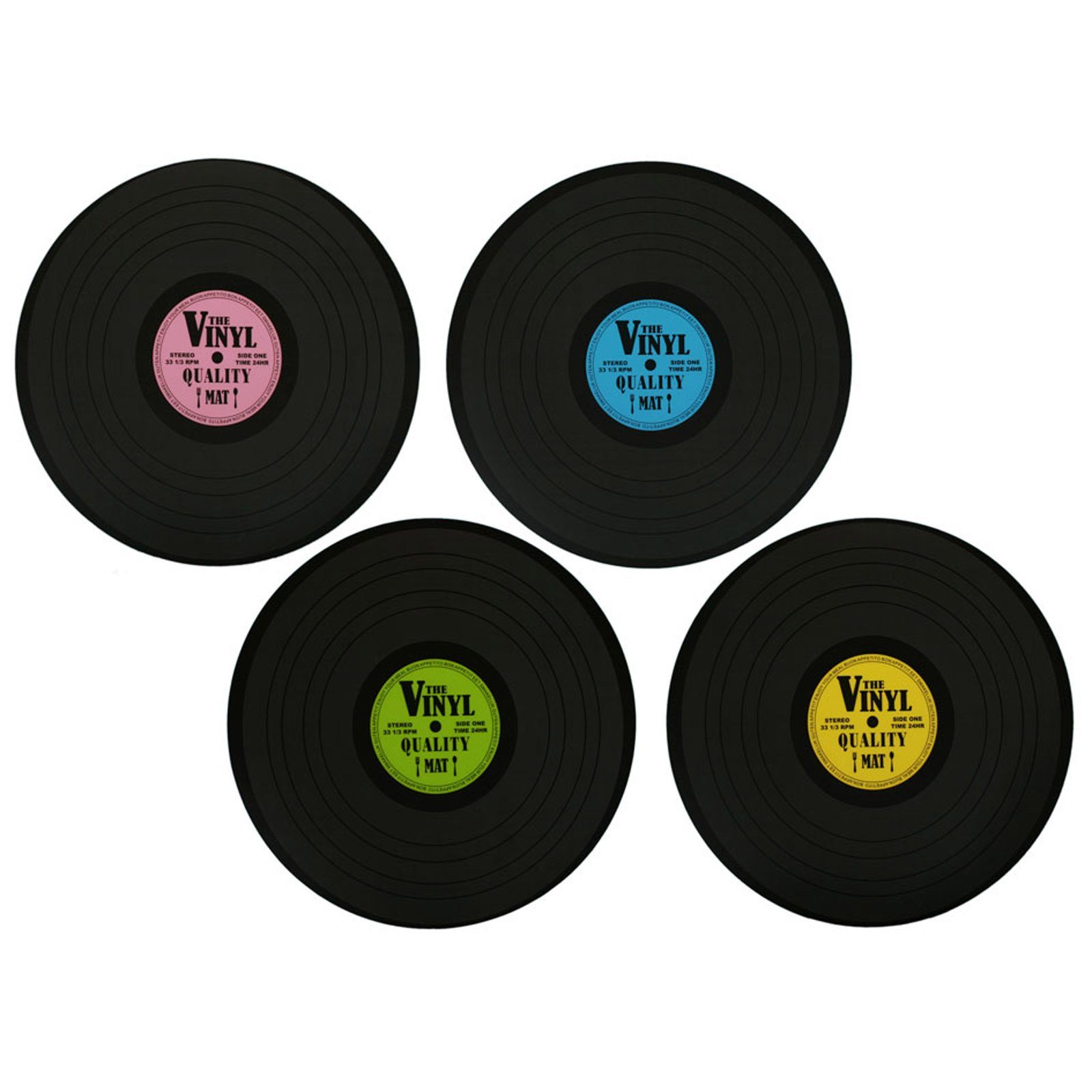Platzset Tischset Vinyl Schallplatte Platzmatte Rund Tisch Untersetzer