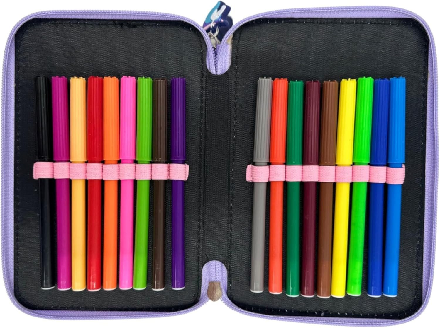 GOLDKIDS Federmäppchen 3 Fächer - Mäppchen für Mädchen - Federmappe, (3-Fach Federtasche Gefüllte Schüleretui, 1-tlg., 44-teilig - Schulmäppchen und), Hausaufgabenheft - Einhor Motiv