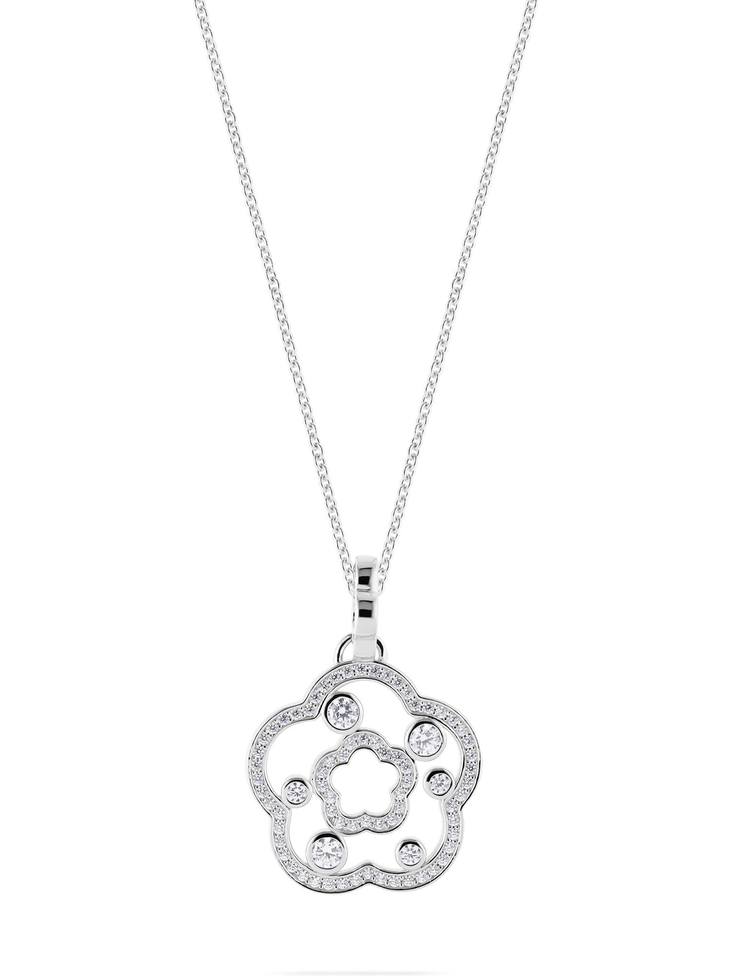 JETTE Silberkette JETTE Damen-Kette 925er Silber, recycelt Zirkonia, FLOWERS