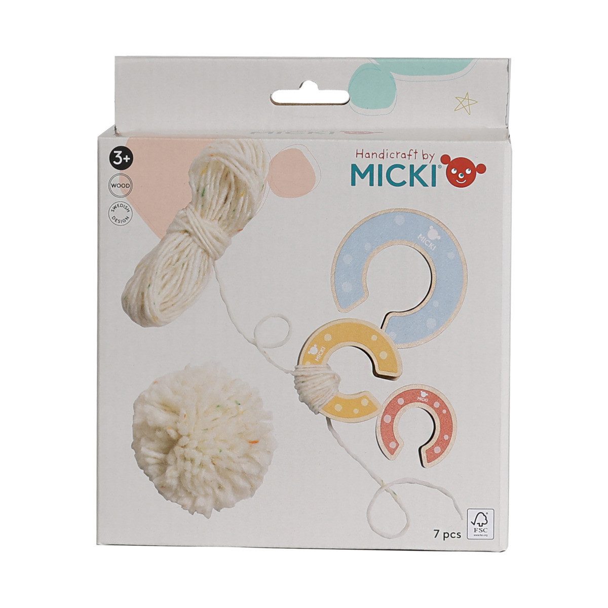 Micki Lernspielzeug 10225400 Unisex Kinder, Webstuhl, Handwebrahmen, Mini-Webstuhl, Webset, Webrahmen-Set