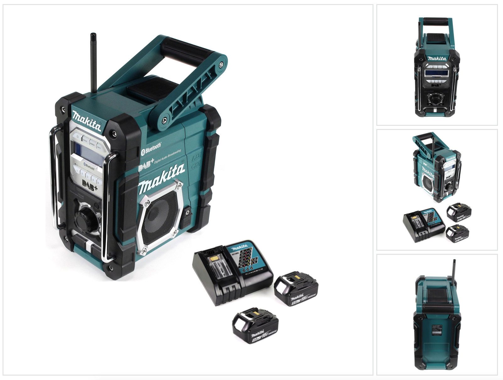 Makita DMR 112 RT Akku Baustellen Radio 7,2 - 18V Bluetooth DAB+ + 2x 5,0Ah Baustellenradio