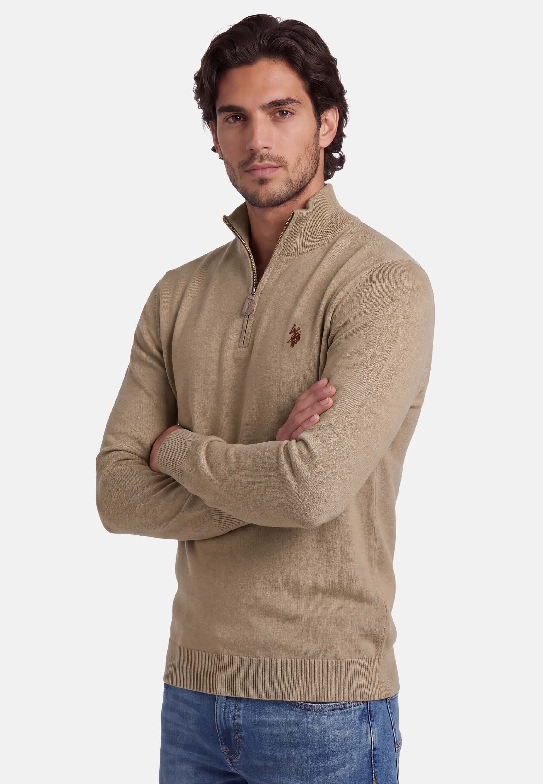 U.S. Polo Assn. Stehkragenpullover USKnooxx – Herren Half-Zip Strickpullover Baumwoll-Viskose-Mix, weiche Qualität und sportiver Look – Bild 2 von 5