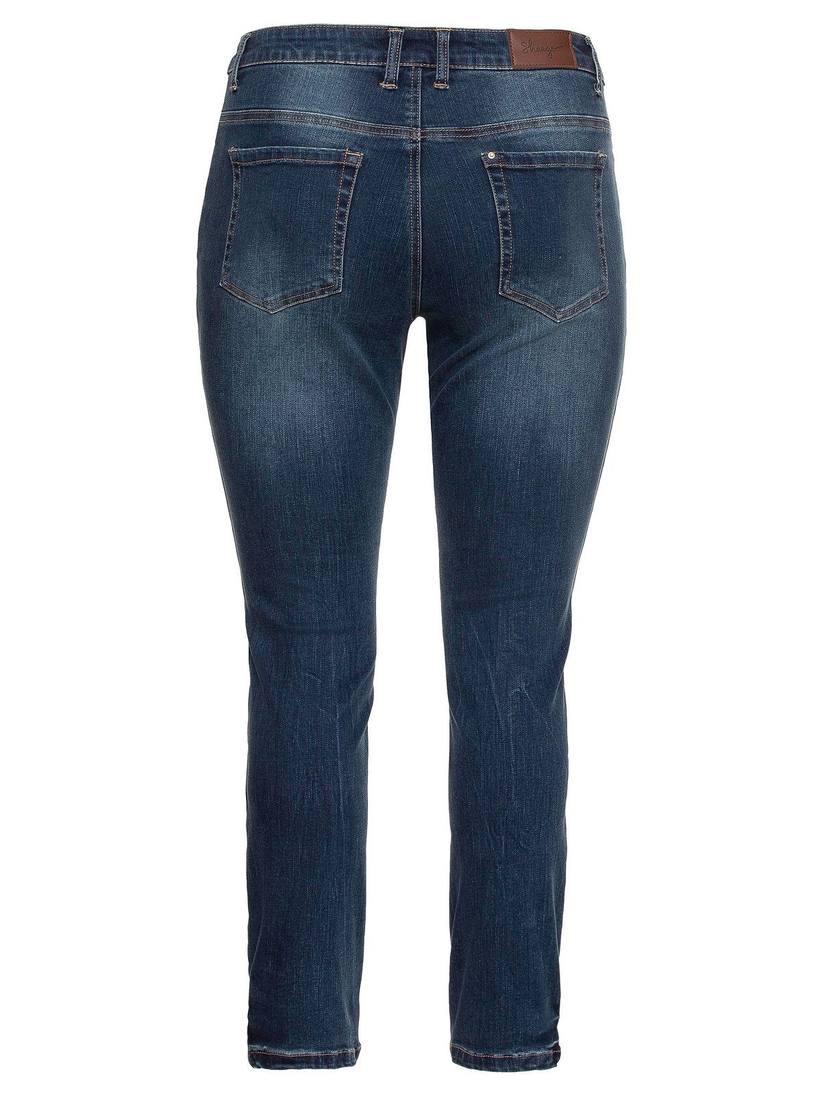 Sheego Stretch-Jeans Denim Bodyforming-Effekt Skinny blue Große mit dark Größen