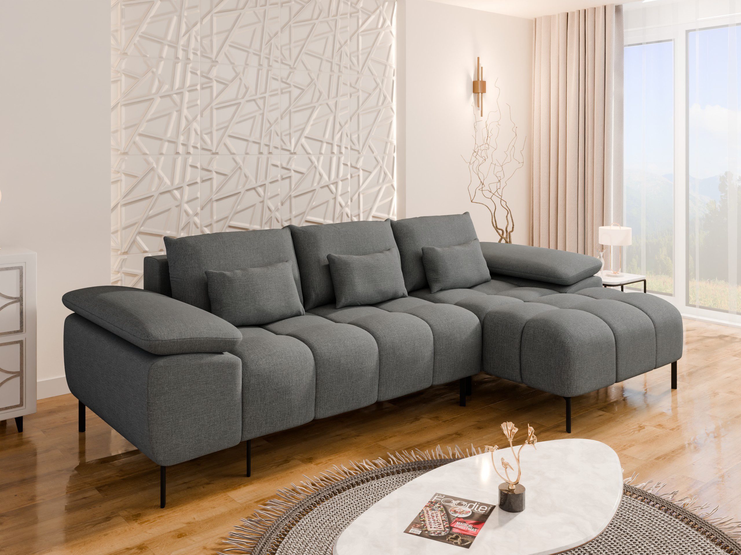 PANDA MÖBEL GmbH Ecksofa DOLUS – Modernes Ecksofa mit Schlaffunktion und fl günstig online kaufen