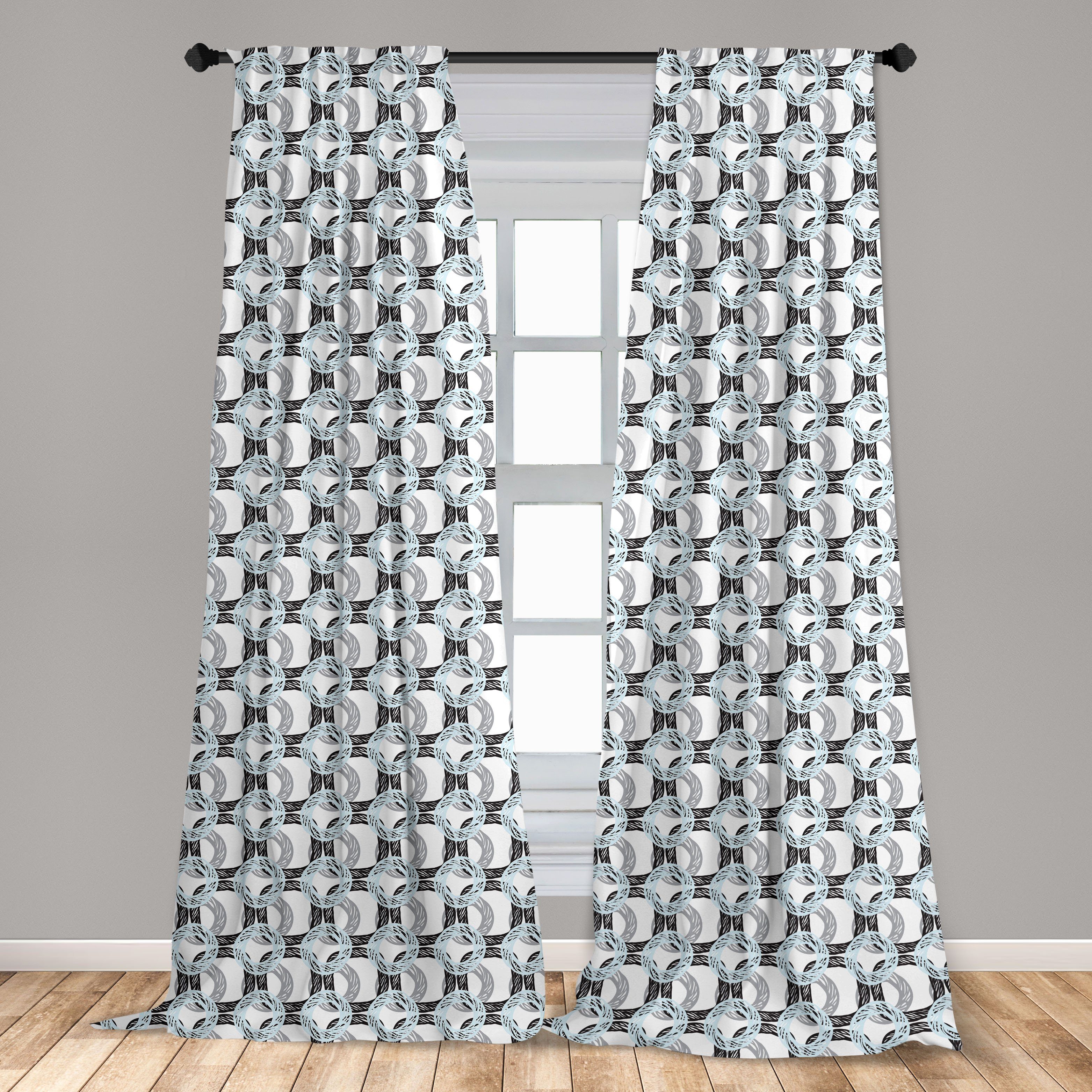 Gardine Vorhang für Wohnzimmer Schlafzimmer Sketchy Grunge Abakuhaus, Forms Microfaser, Abstrakt Dekor