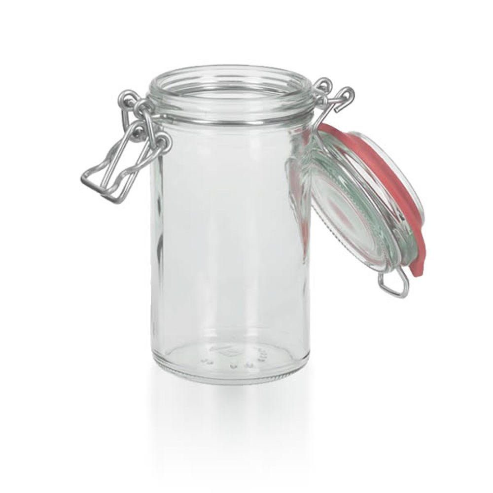 Creotime Schneebesen Drahtbügelglas mit schwarzem Gummi, H:14,5cm D:10