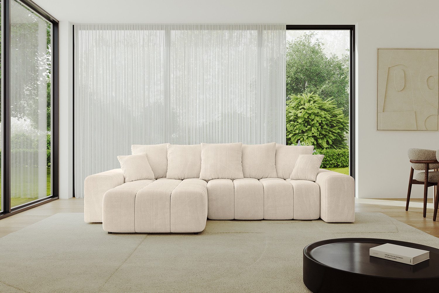 ALTDECOR Ecksofa ENIL-L, Couch mit Schlaffunktion, Wohnzimmer - Wohnlandschaft, Corner Sofa Bett Eckcouch Couch L-Form Schlafcouch Ausziehbar