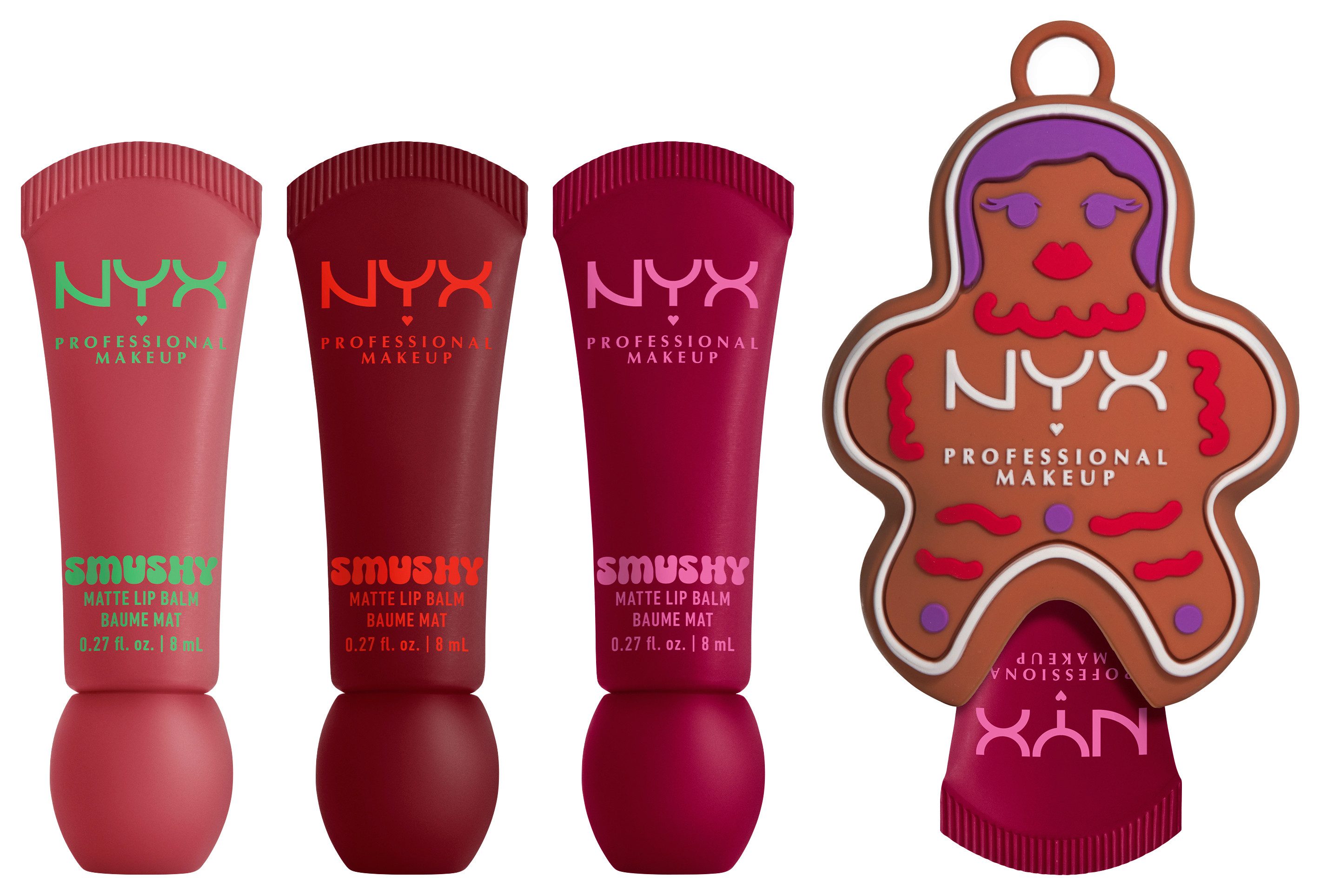 NYX PROFESSIONAL MAKEUP Lippenbalsam HOLIDAY 2025 SMUSHY KIT, mit 3 Lip Balms und 1 Smushy-Halter