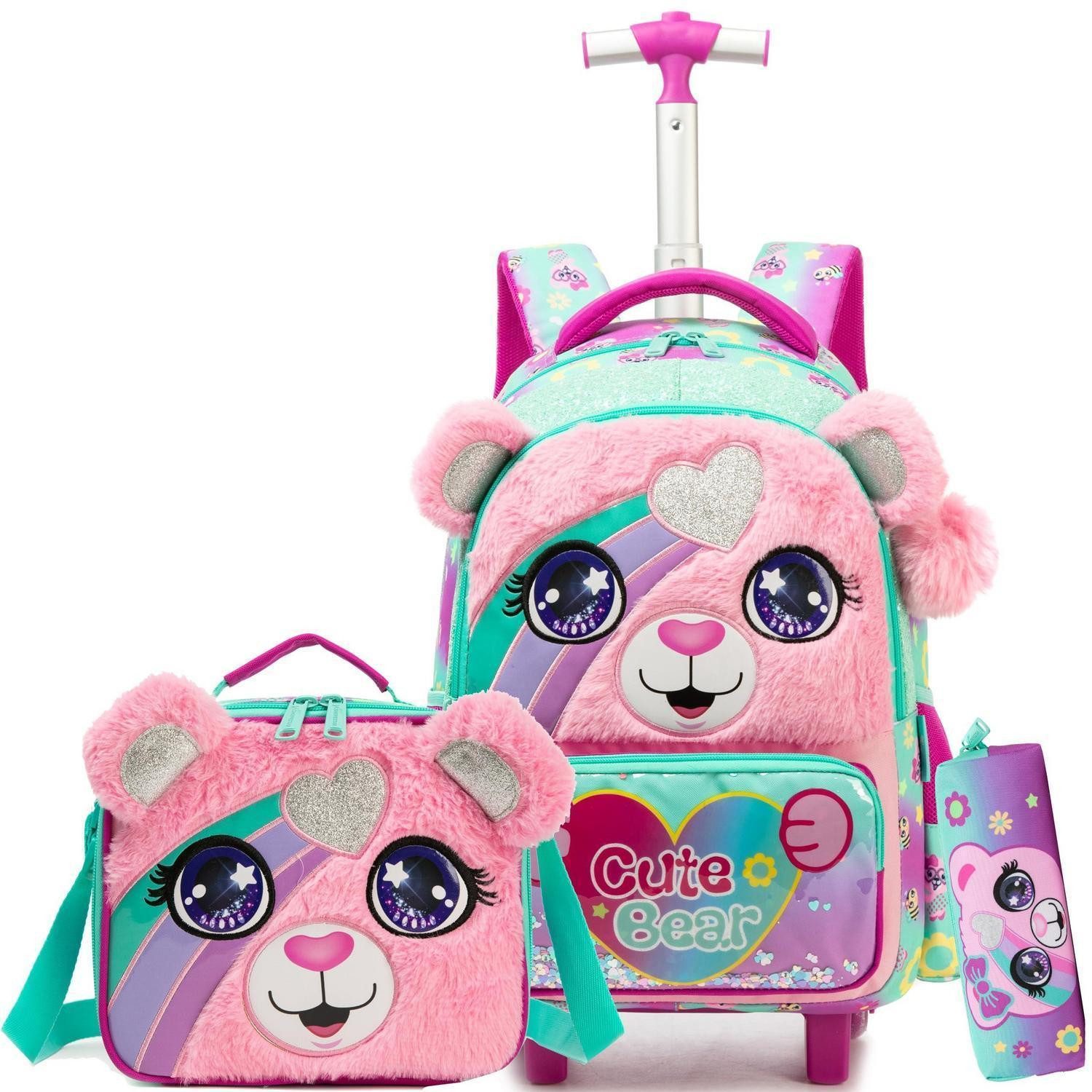 LuxusKollektion Schulranzen Schulranzen Trolley Mädchen A-rosa Bear