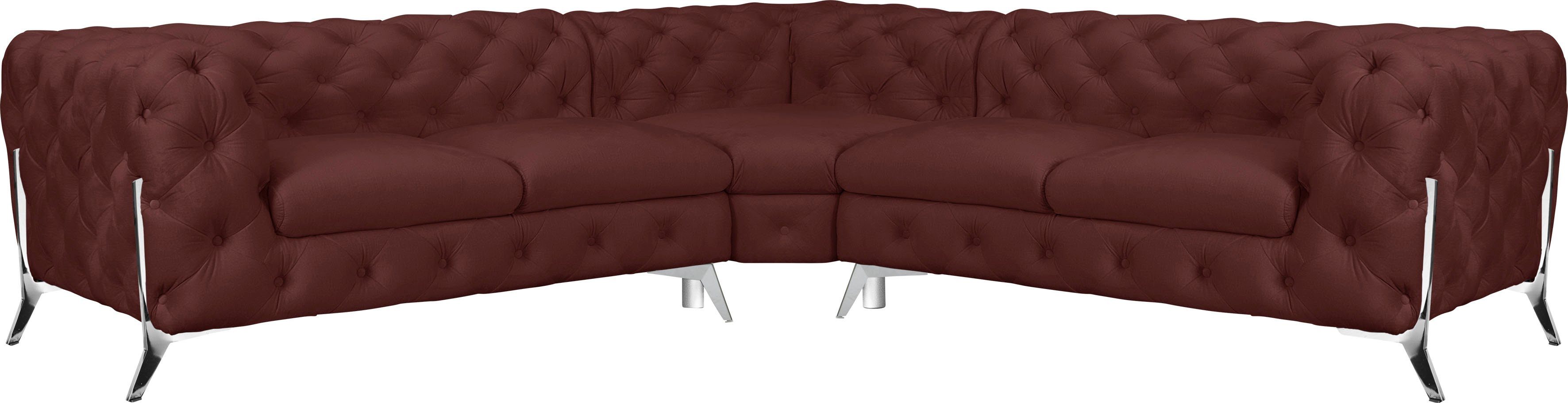Home affaire Chesterfield-Sofa Amaury L-Form, Chesterfield-Optik, Breite/Tiefe je 262 cm, Fußfarbe wählbar