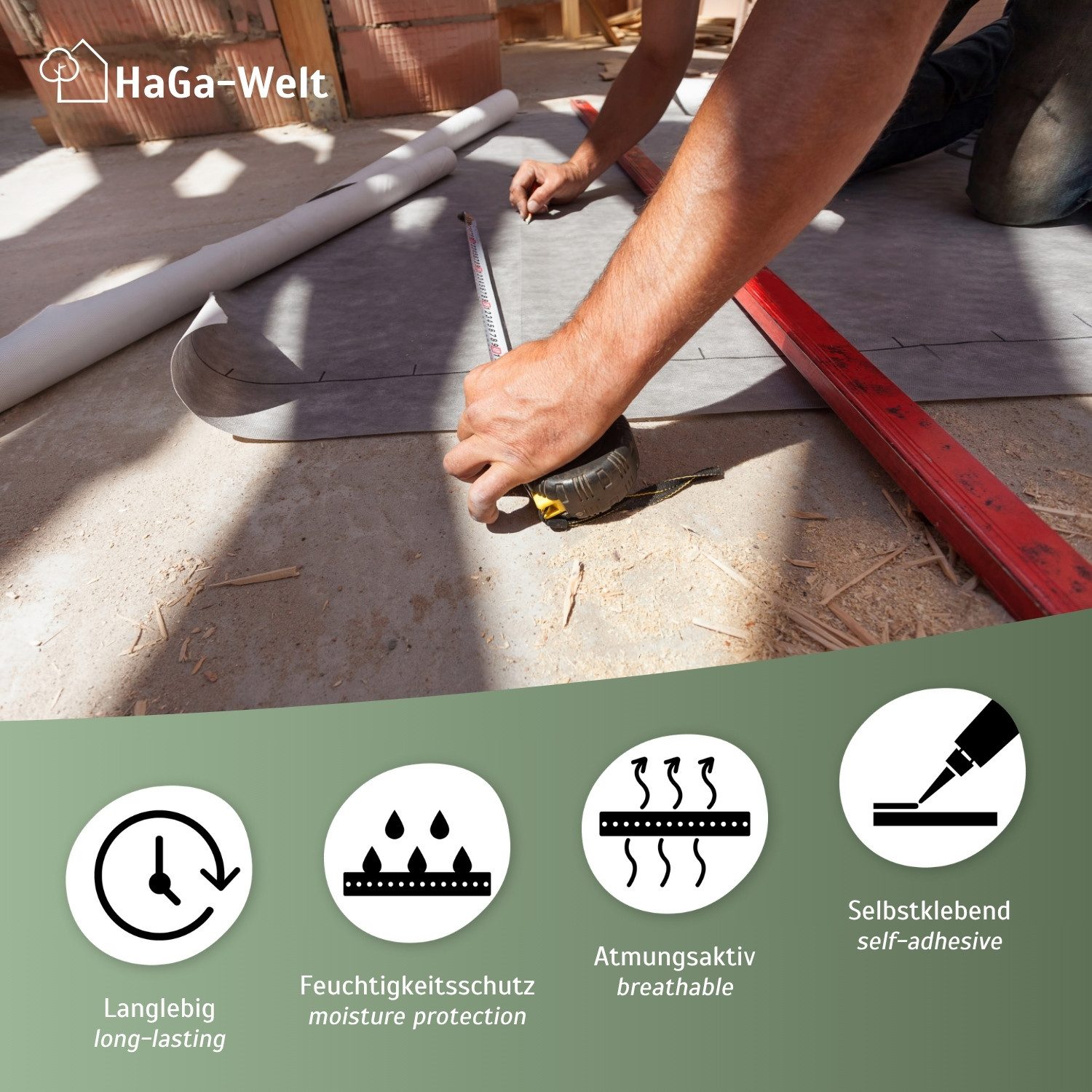 HaGa Malervlies HaGa® Antikondensvlies 95 g/m² (Meterware) 1,2m Breite selbstklebend