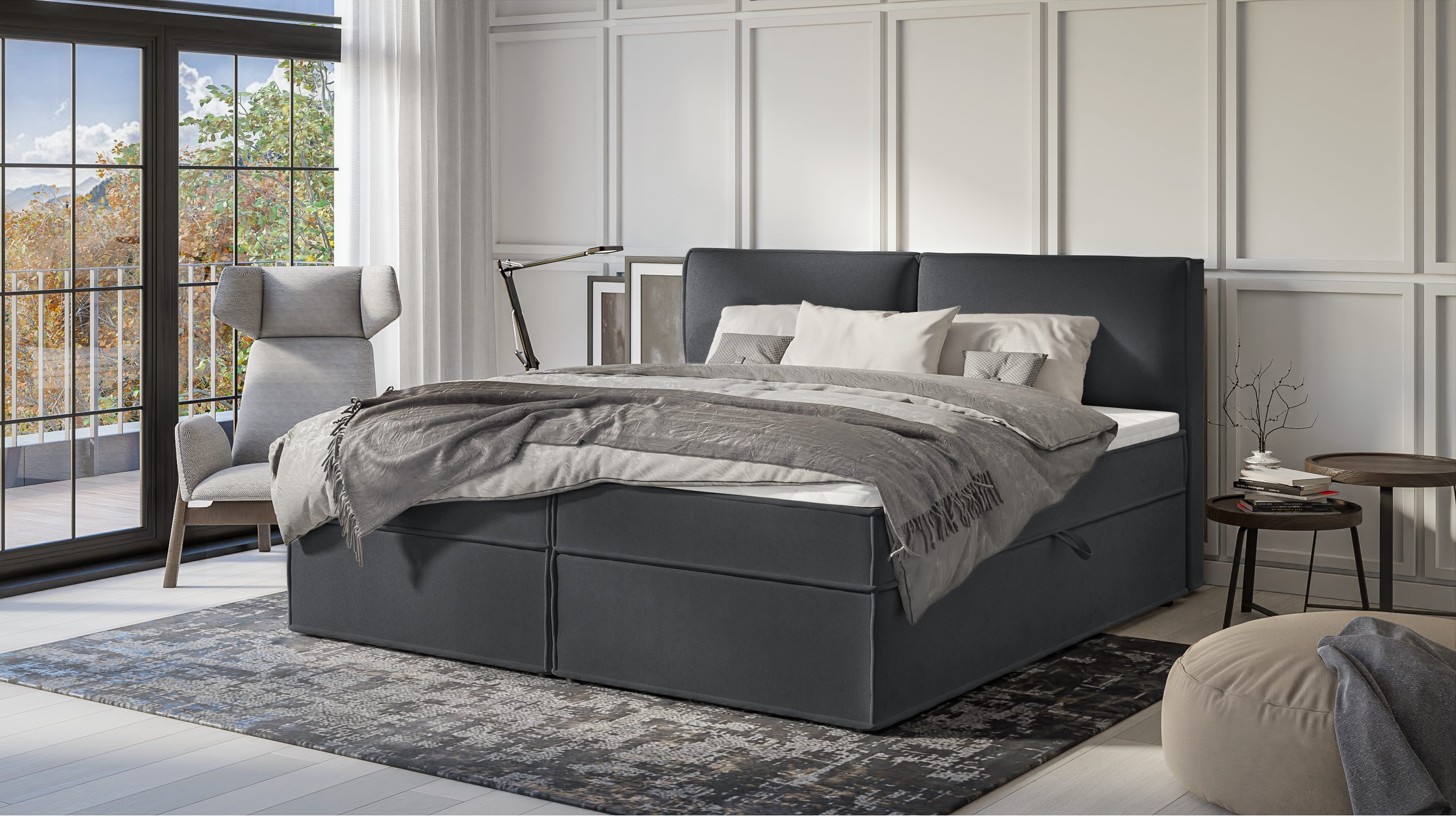 S-Style Möbel Boxspringbett Plaza mit Topper günstig online kaufen