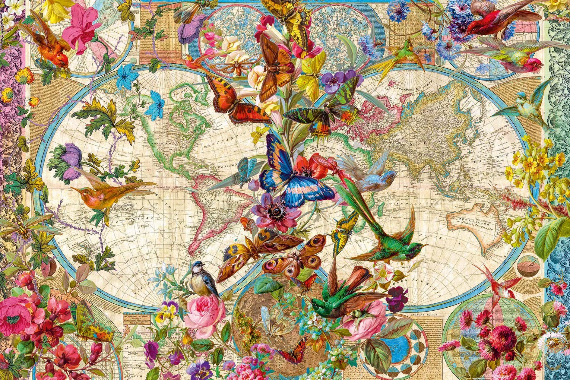 Ravensburger Puzzle Weltkarte mit Schmetterlingen, 3000 günstig online kaufen
