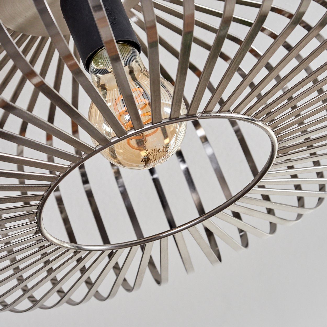 hofstein Deckenleuchte moderne Deckenlampe aus Metall in Silberfarben, ohne Leuchtmittel, Deckenleuchte Lichteffekt, Ø40cm, 1x E27, ohne Leuchtmittel
