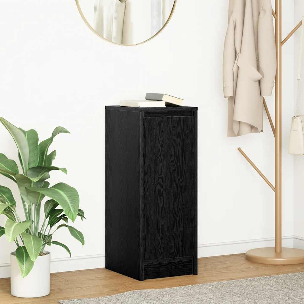 vidaXL Sideboard Sideboard Schwarz Eichen-Optik 29,5x34x76 cm Holzwerkstoff (1 St)