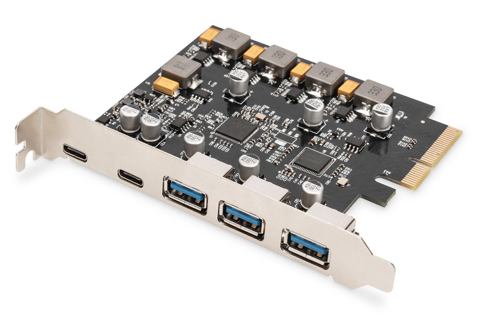 Digitus WLAN-Modul PCIe Karte 2x USB-C + 3x USB A