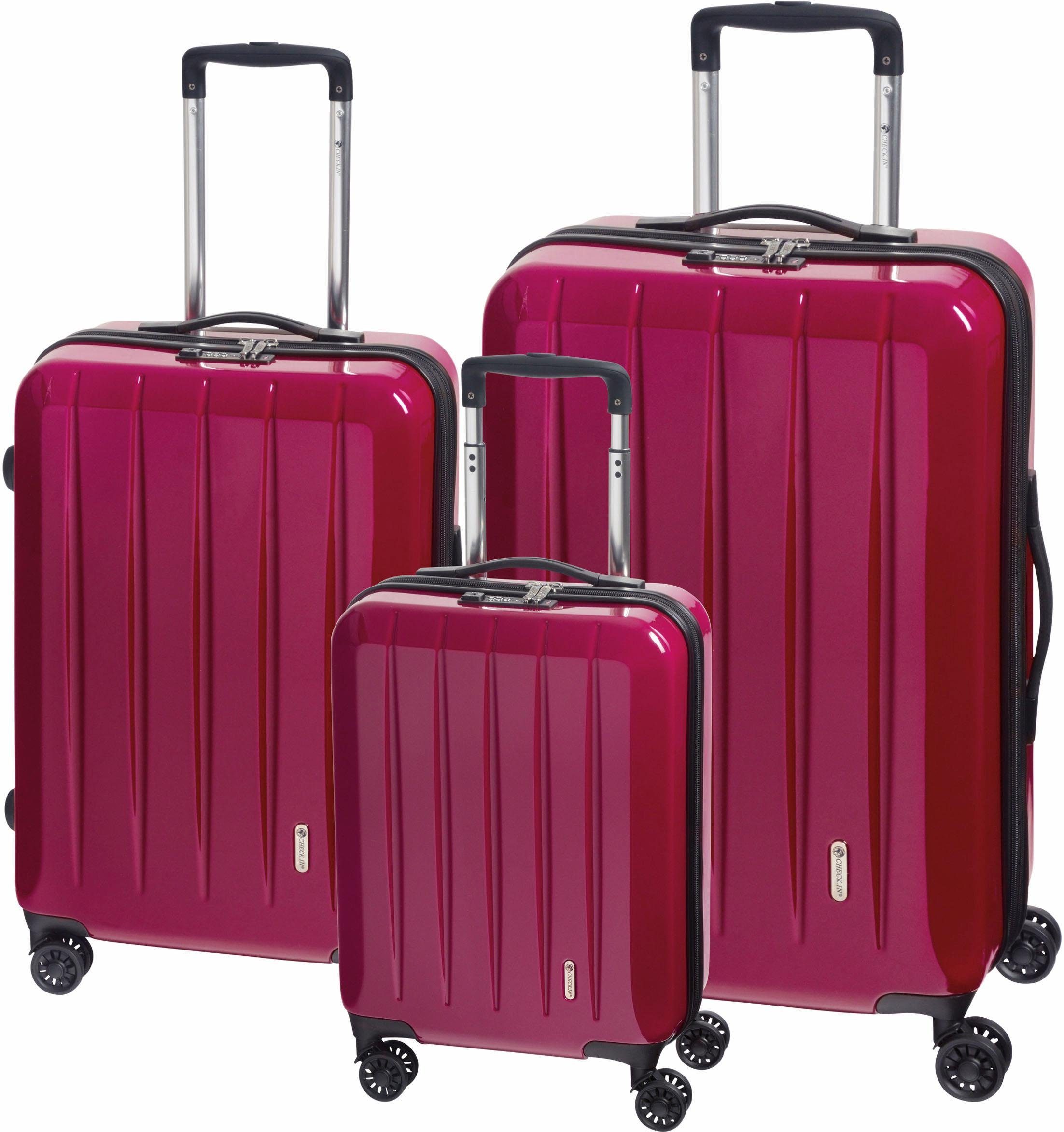 CHECK.IN® Trolleyset London 2.0, 4 Rollen, (Set, 3 tlg) Beere