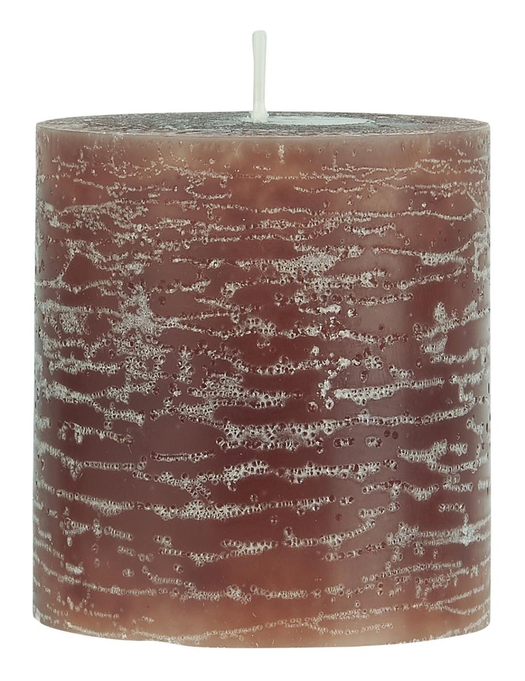 Ib Laursen Rustic-Kerze Rustikale Stumpenkerze durchgefärbt Kerze Tischkerze, Dekorative Stumpenkerze mit rustikaler Oberfläche und natürlichem Look