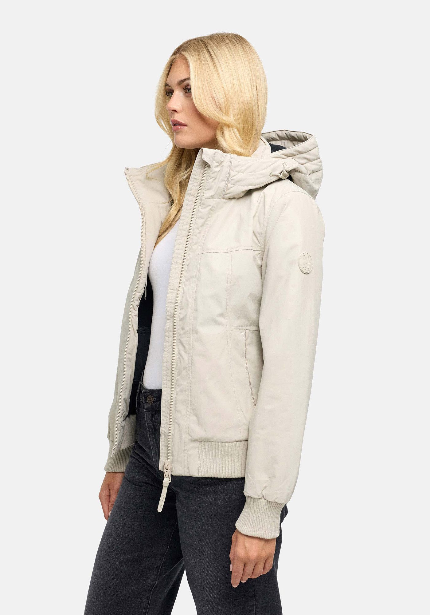 Marikoo Winterjacke Mooni 16 Gefütterte Übergangsjacke mit Kapuze und Kordelzug
