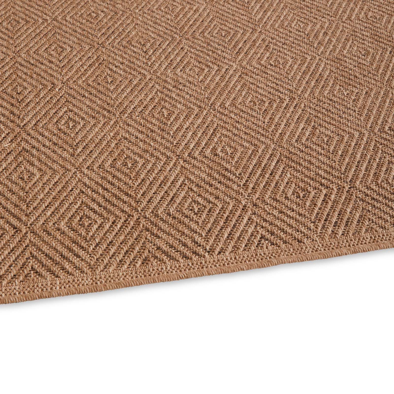 TaraCarpet Teppich TaraCarpet Borneo Raute Outdoor Teppich – Wetterfester Indoor & Outdoo, rechteckig, Höhe: 6 mm, Küche Wohnzimmer Terrasse Garten Balkon beige – Bild 4 von 5