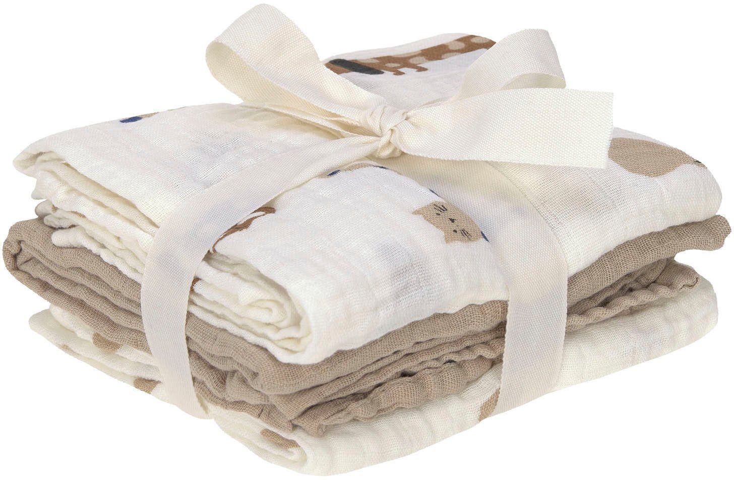 LÄSSIG Stoffwindeln Little Mateys, Einschlag- und Mulltuchset M, Royal Blue (Set, 3-St)