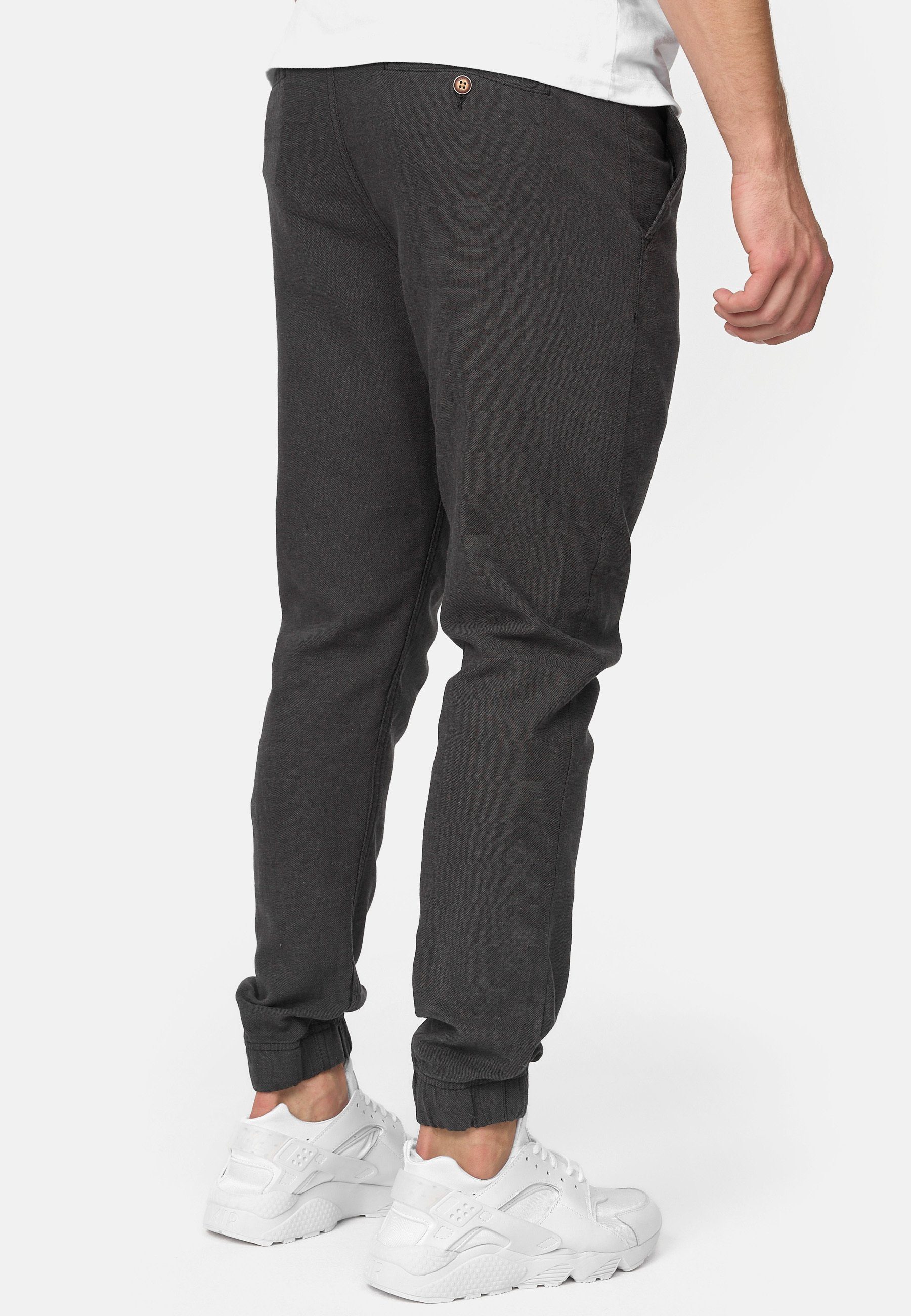 Indicode Leinenhose Herren Blnda Sommerhose Leinen Herrenhose samt dekorativem Gürtel aus Kordeln
