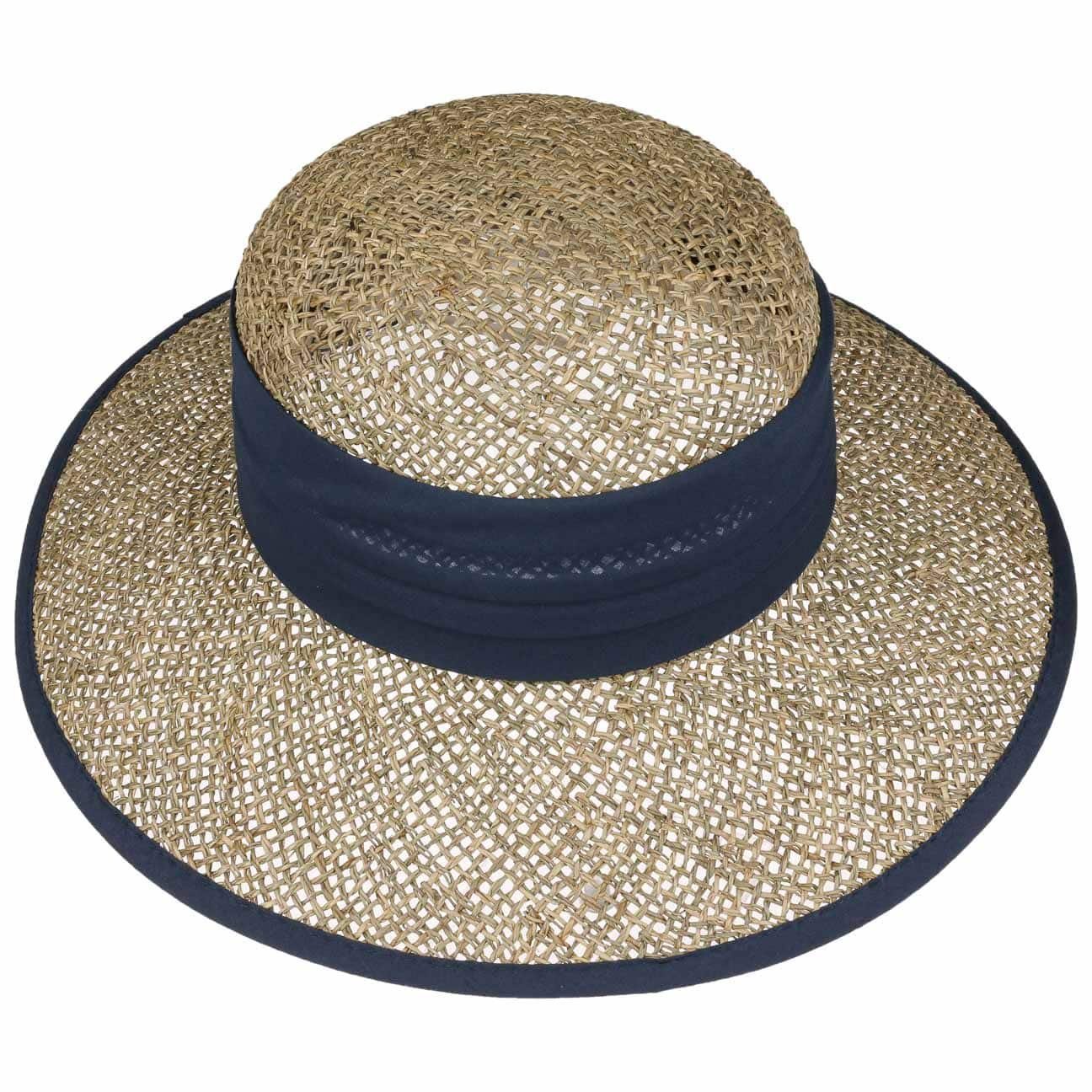 blau Ripsband Seeberger Damenhüte (1-St) Sonnenhut mit