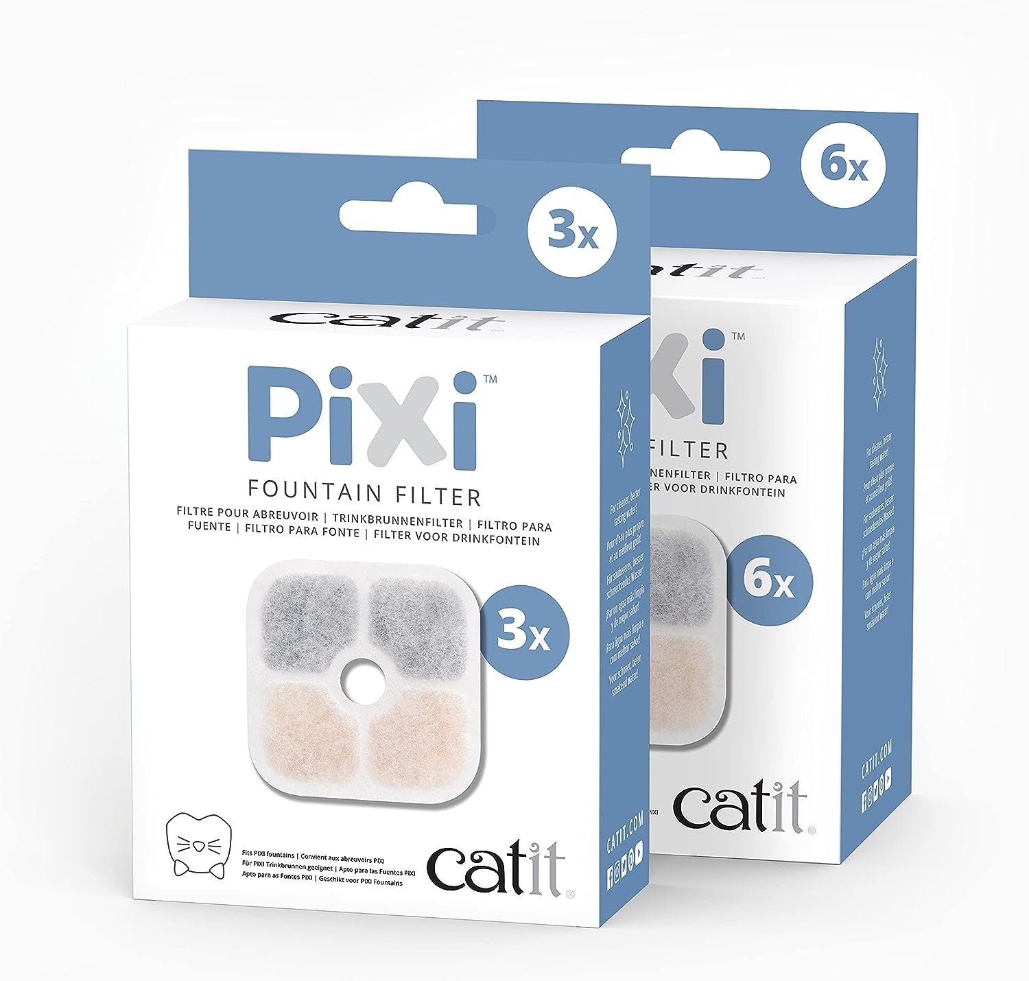 Catit Trinkbrunnen Ersatzfilter für die Catit Pixi Trinbrunnen, 6er Pack