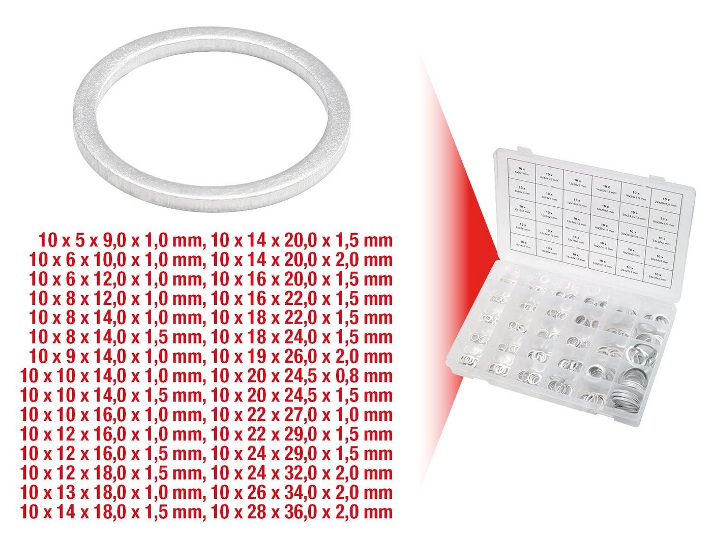 Thumbnail - KS Tools Dichtring Sortiment Alu-Dichtringe, M5-28, 300-tlg