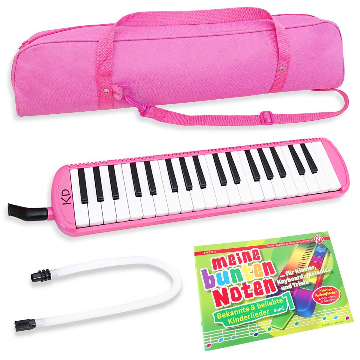 keepdrum Melodica keepdrum Melodica Pink 37 Tasten mit Tasche und Notenheft