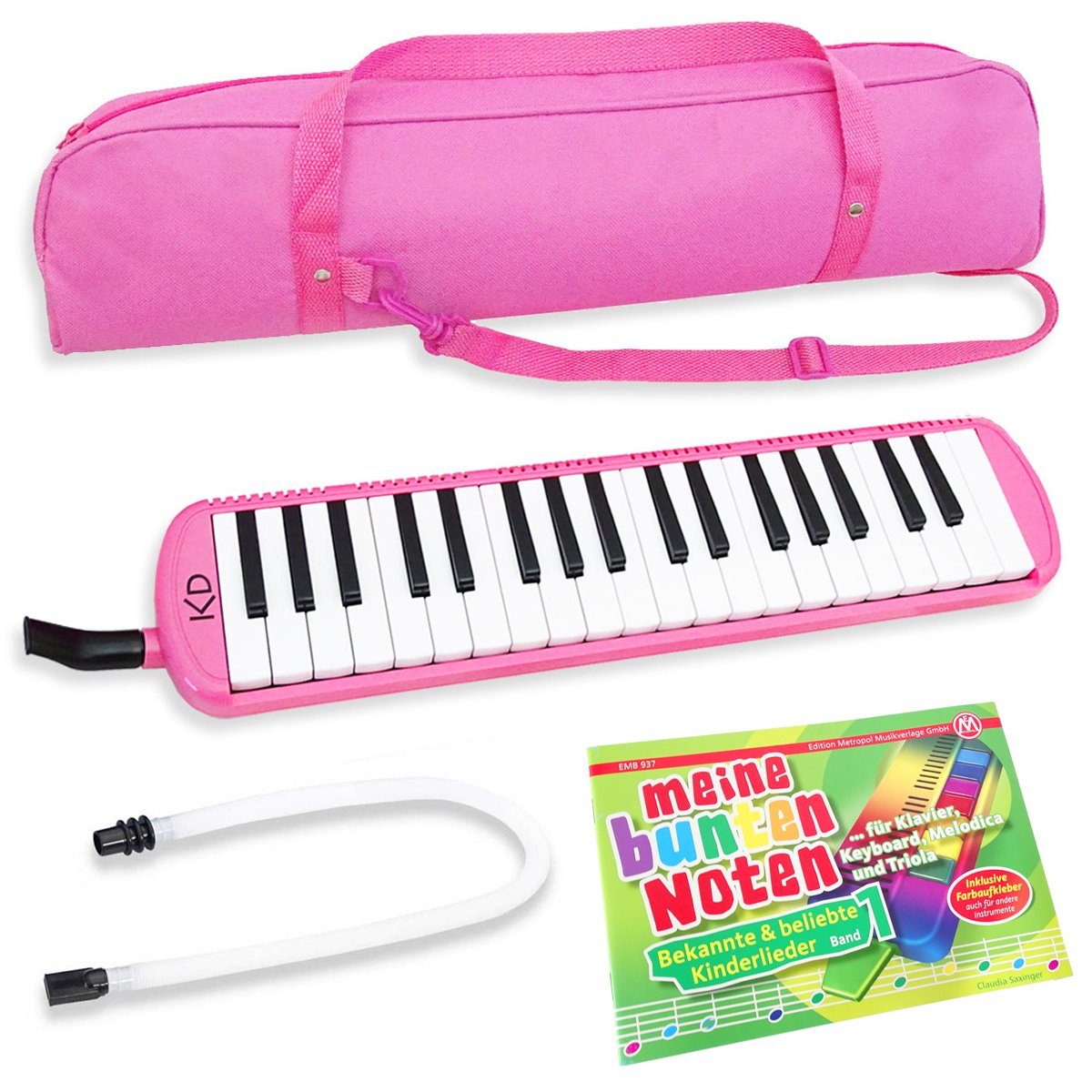 keepdrum Keyboard »keepdrum Melodica Pink 37 Tasten mit Tasche und  Notenheft«
