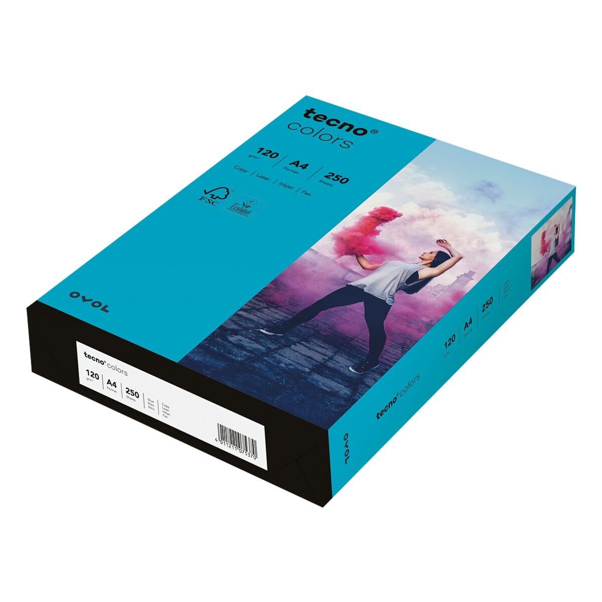 Inapa tecno Druckerpapier Rainbow / tecno Colors, Intensivfarben, Format DIN A4, 120 g/m², 250 Blatt
