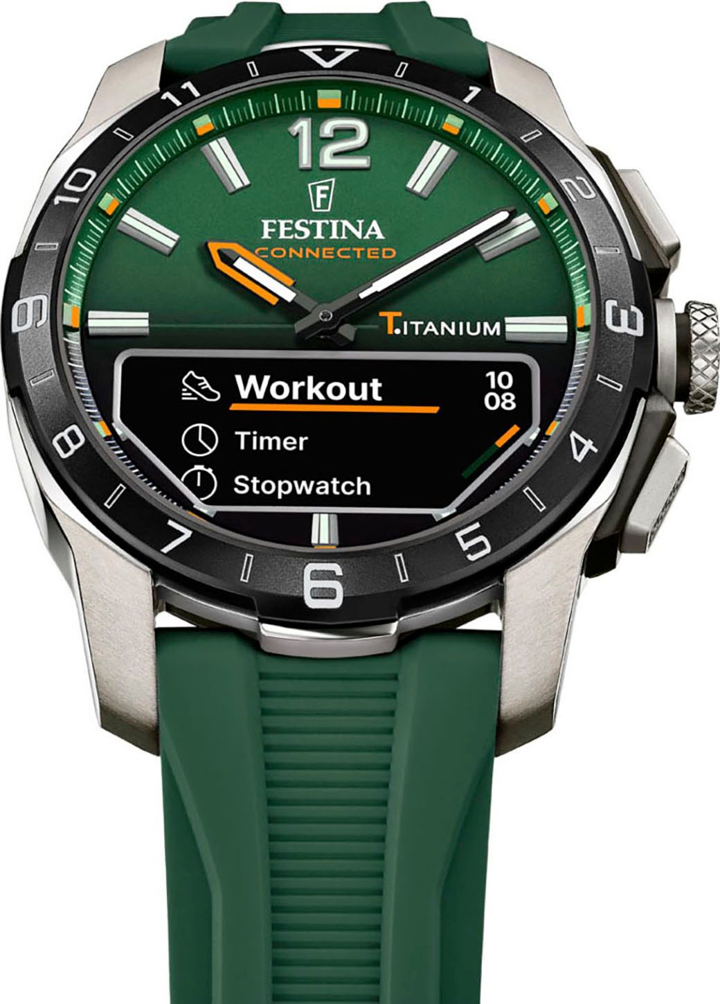 Festina Connected D Smartwatch, Quarzuhr, Armbanduhr, Herrenuhr, Schrittzähler, Weltzeit, Stoppfunkt.