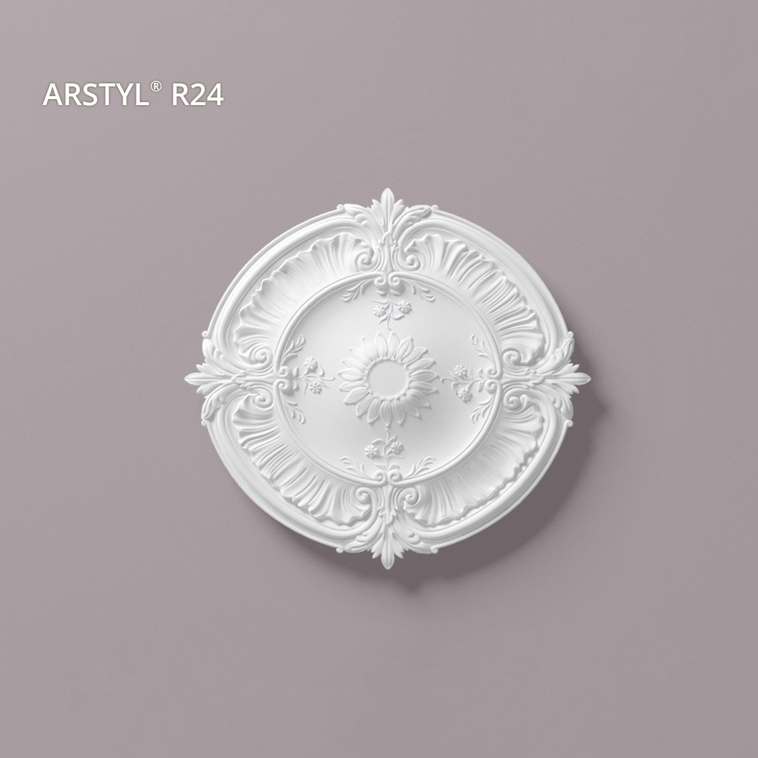 NOËL & MARQUET by nmc Decken-Rosette NMC R24 ARSTYL Rosette Zierelement Ø 77 cm (Rosette, 1 St., Deckenrosette, Medallion, Stuckrosette, Deckenelement, Zierelement), Zeitloses Klassisches Design weiß