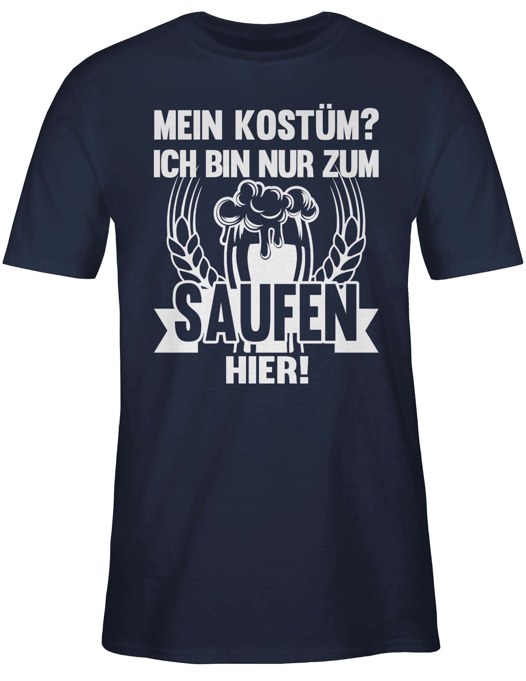 Ich bin T-Shirt 2 Navy Outfit nur Shirtracer saufen Karneval zum Blau hier