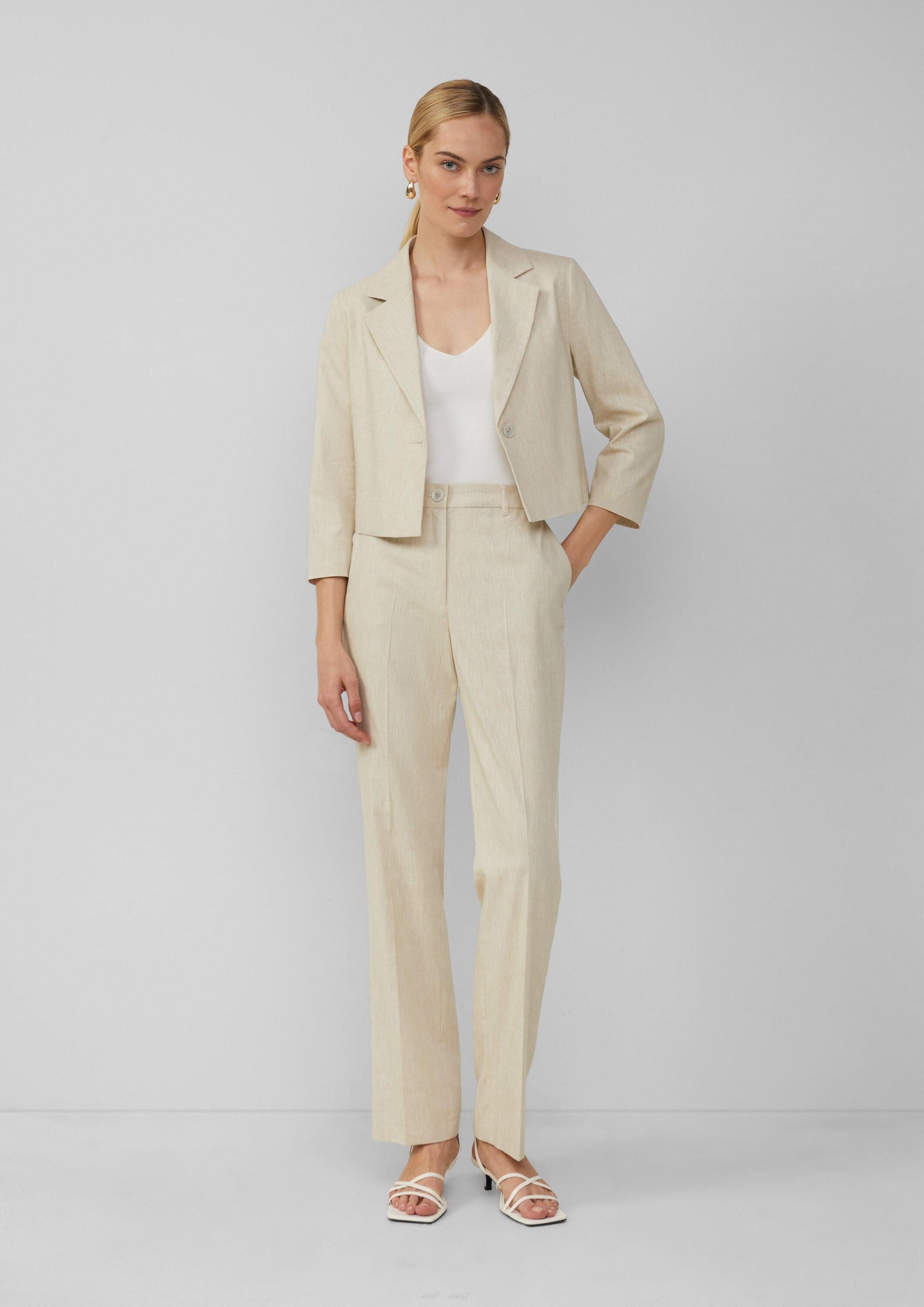 s.Oliver Chinos Hose Melierte Straight-Leg-Hose aus Baumwollmix