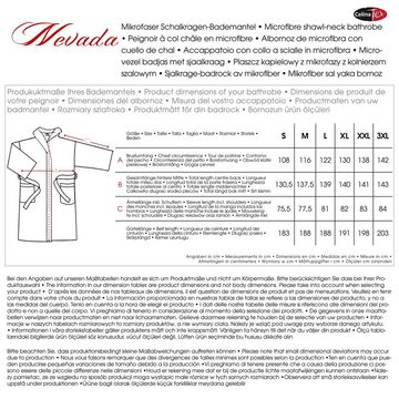 CelinaTex Bademantel Saunamantel Schalkragen Nevada dunkelblau/mittelblau Größe XXL, Polyester