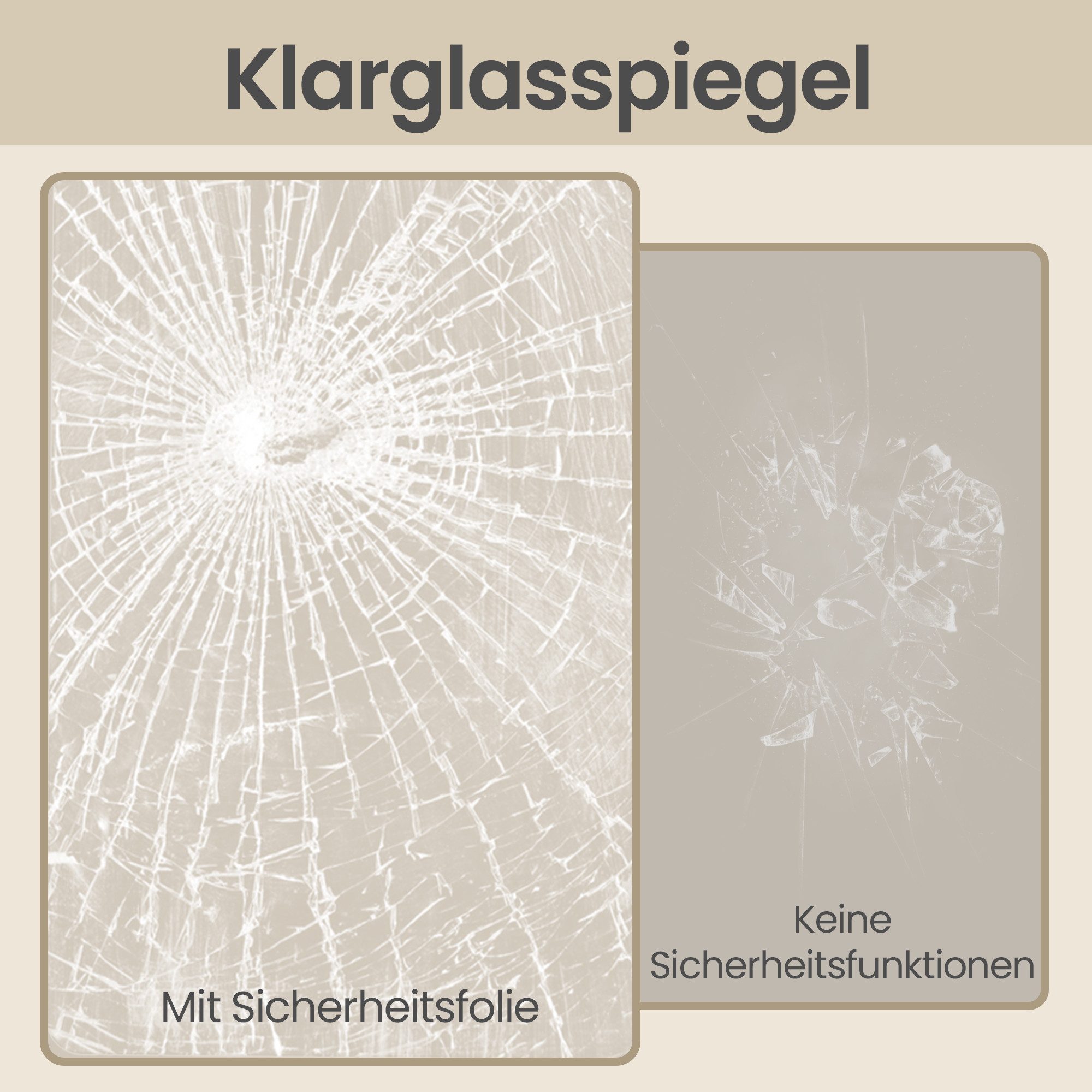 SONGMICS Wandspiegel Spiegel rund, Badezimmerspiegel, 41 x 41 x 1,8 cm, für Badezimmer und Wohnzimmer, Runder Spiegel – Bild 4 von 5