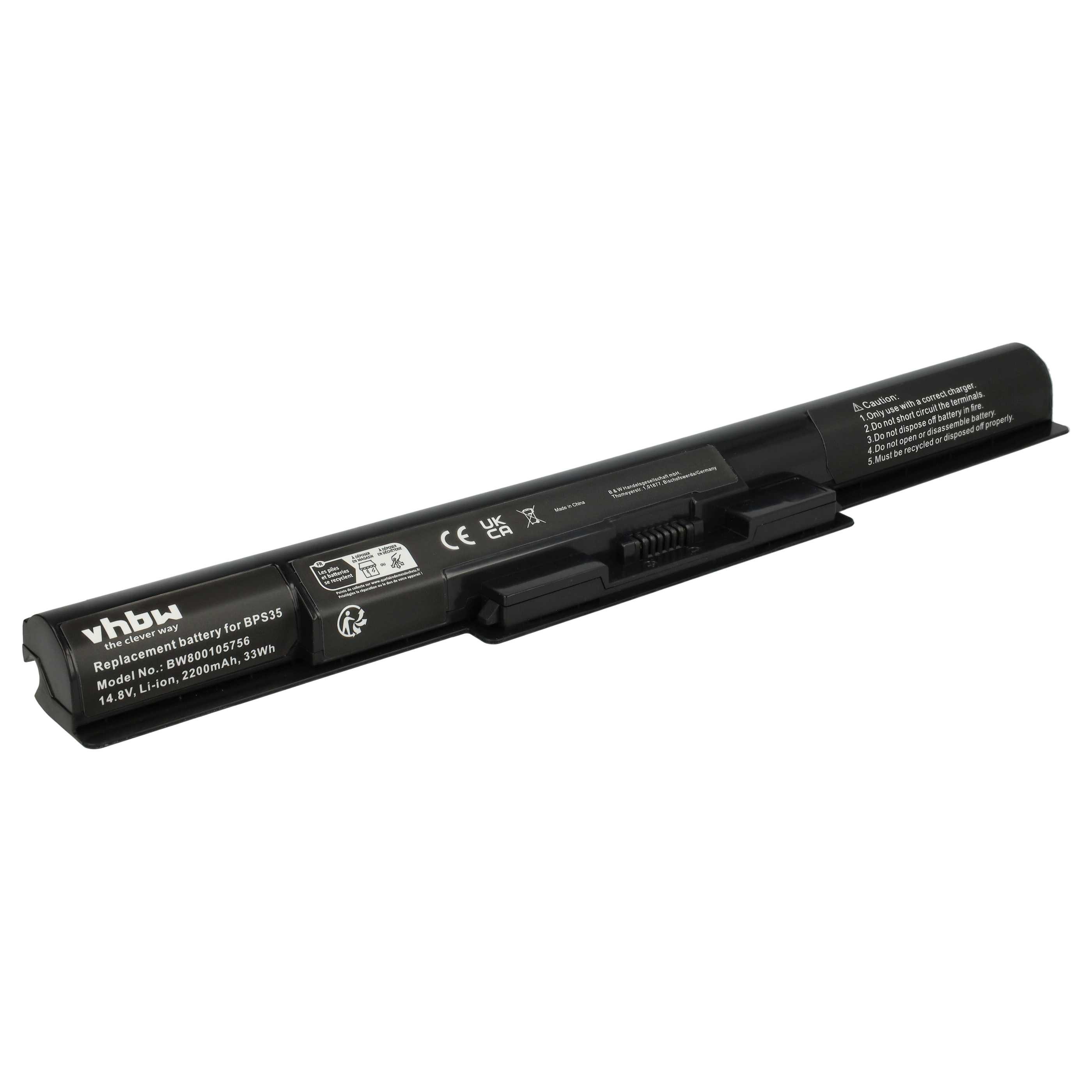 passend für Sony Vaio SVF1532D4E, SVF1532DCXB, SVF1532DCXP, Laptop-Akku