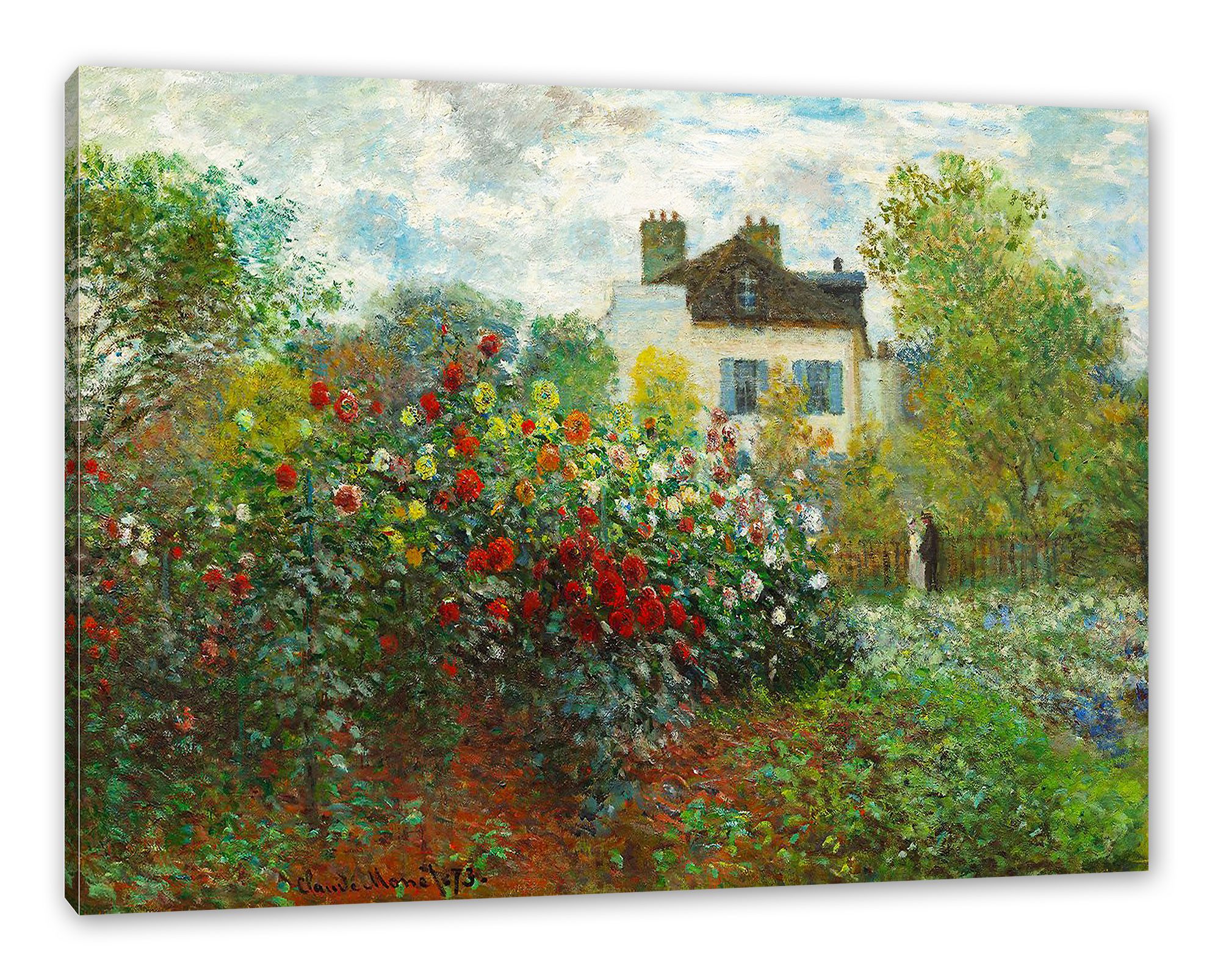 Pixxprint Leinwandbild Claude Monet - Des Künstlers Garten in ArgenteuilEi, Claude Monet - Des Künstlers Garten in ArgenteuilEi (1 St), Leinwandbild fertig bespannt, inkl. Zackenaufhänger