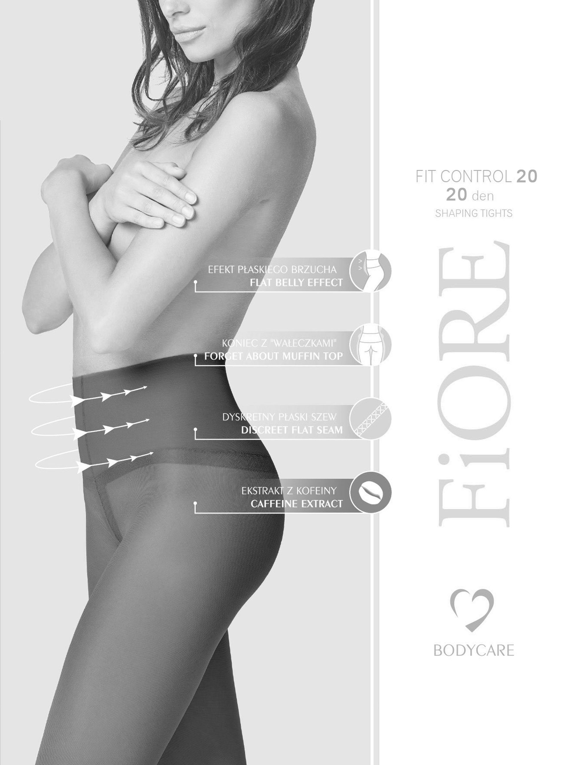 Fiore Stützstrumpfhose Bodycare (Packung 1 St. 1 Paar) Feinstrumpfhose 20DEN mit Bauch-weg Shaping-Effekt