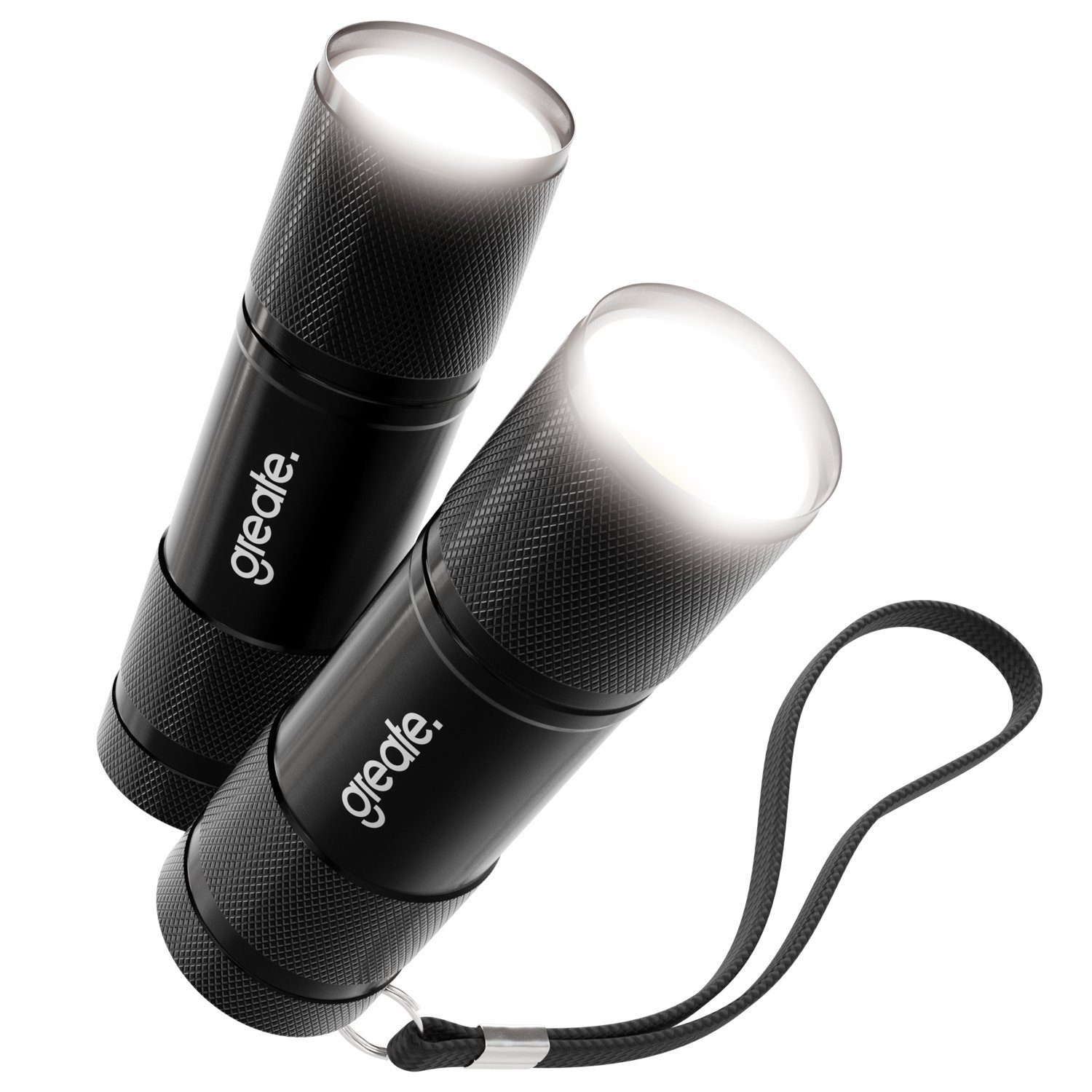 greate. LED Taschenlampe 2x LED Taschenlampe - Mini Flashlight, 175 Lumen - Kinder - Erwachsene (2-St)